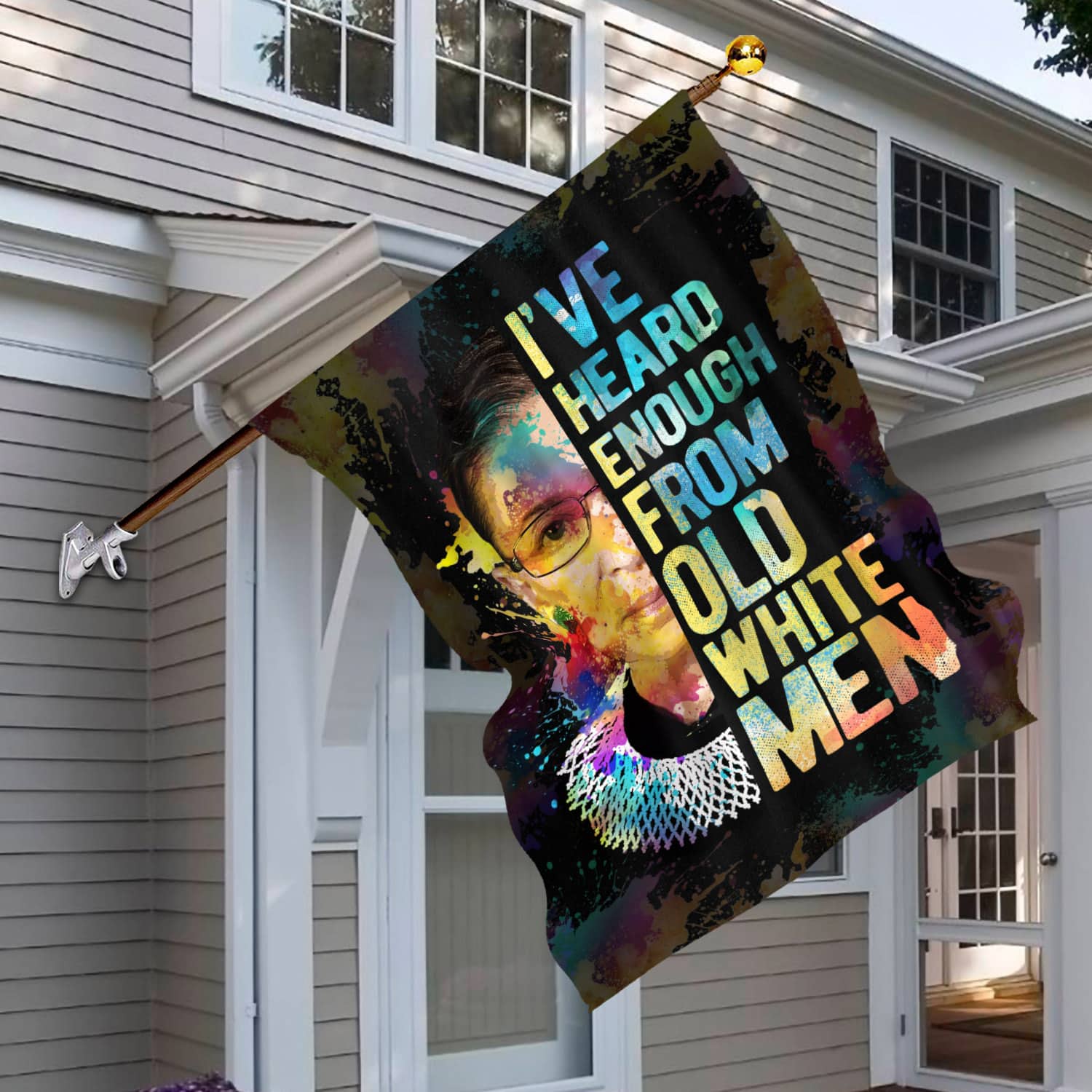 Feminist Political Flag - I've Heard Enough from Old White Men-W170725-01-mk-4