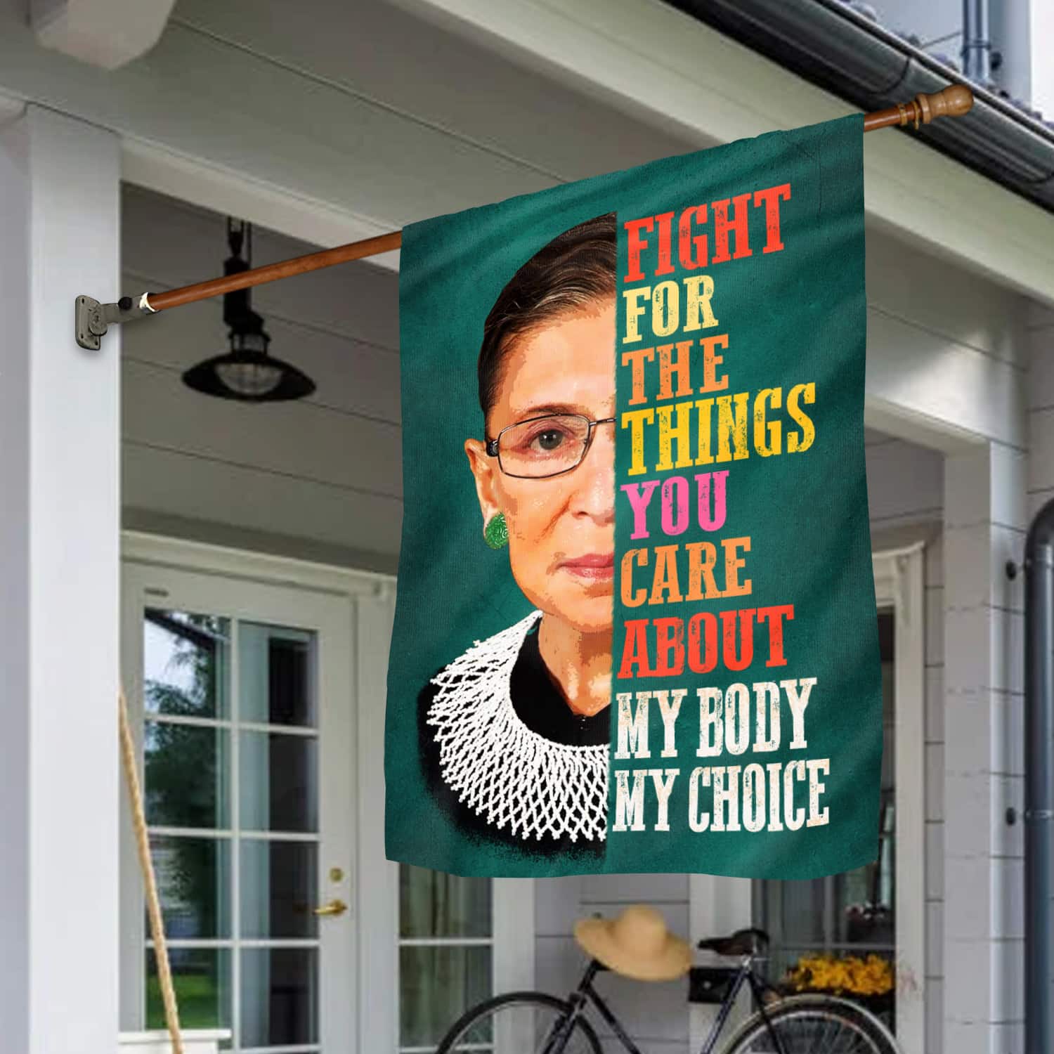 Feminist Quote Flag - Fight for What You Care About, My Body My Choice-W170725-06-mk-4