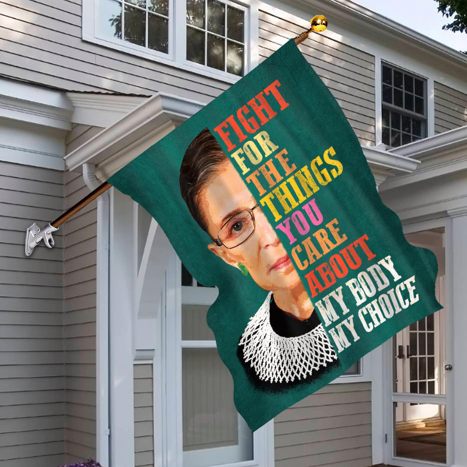 Feminist Quote Flag - Fight for What You Care About, My Body My Choice-W170725-06-mk-5