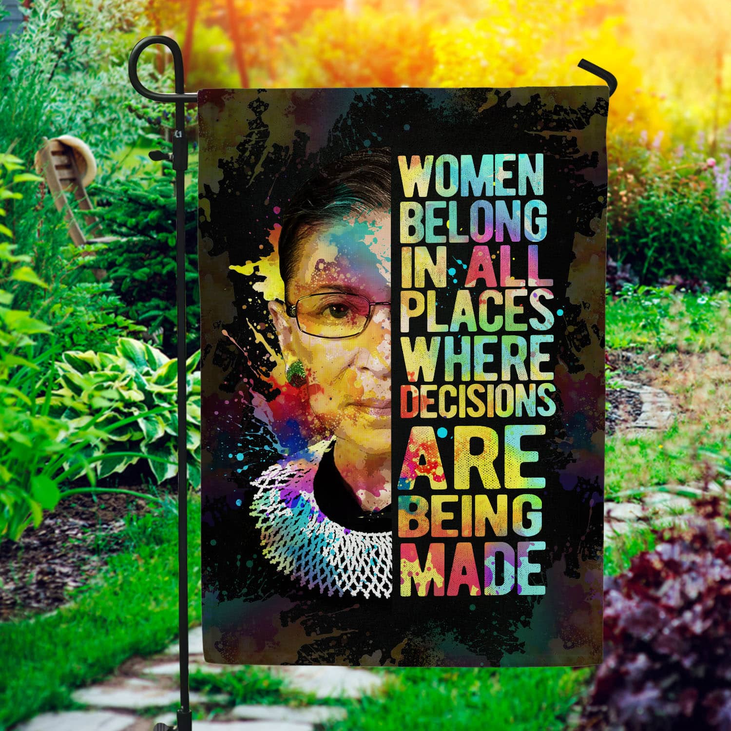 Feminist Quote Flag - Women Belong in All Places Where Decisions Are Made-W170725-03-mk-1