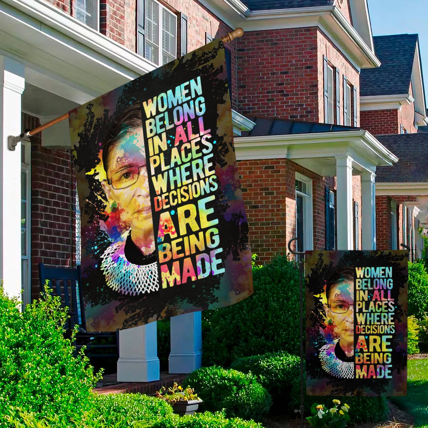Feminist Quote Flag - Women Belong in All Places Where Decisions Are Made-W170725-03-mk-2