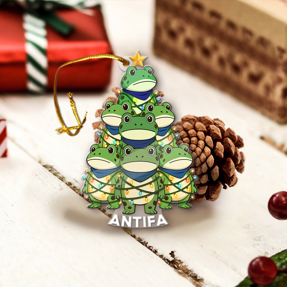 Funny Frog Christmas Tree Acrylic Ornament - Cute Holiday Decor for Frog Lovers-P2510-0712-mk1