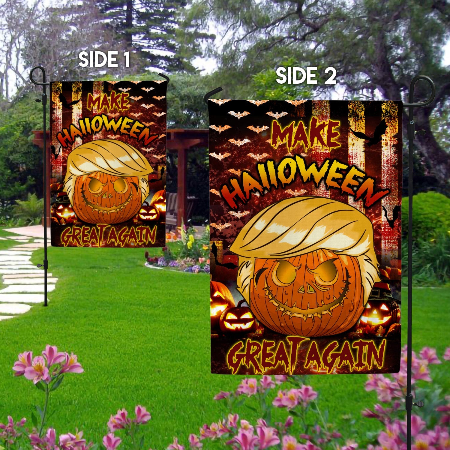 Funny Halloween Flag - Make Halloween Great Again Pumpkin Design-W170725-07-mk-7