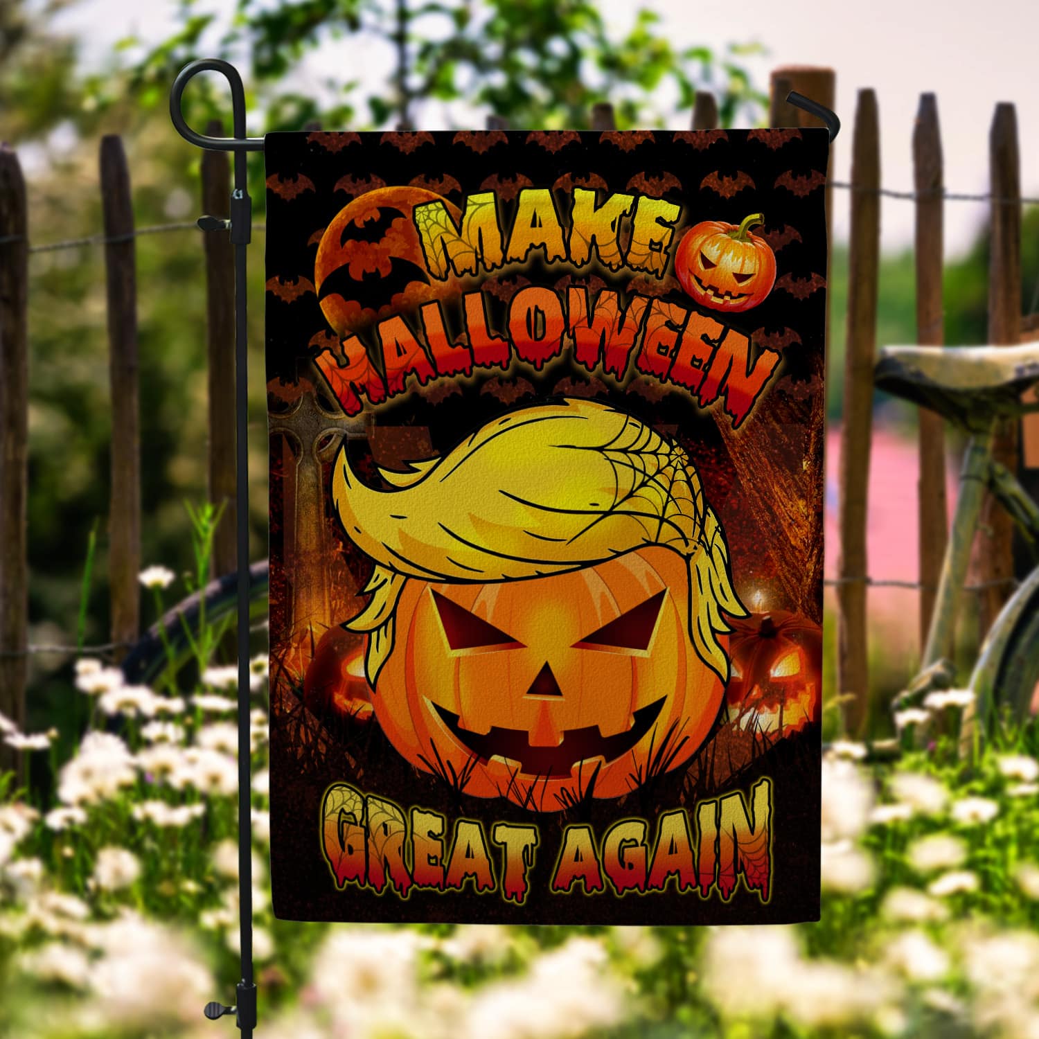 Funny Halloween Flag - Make Halloween Great Again Pumpkin Yard Decor-W170725-13-mk-2