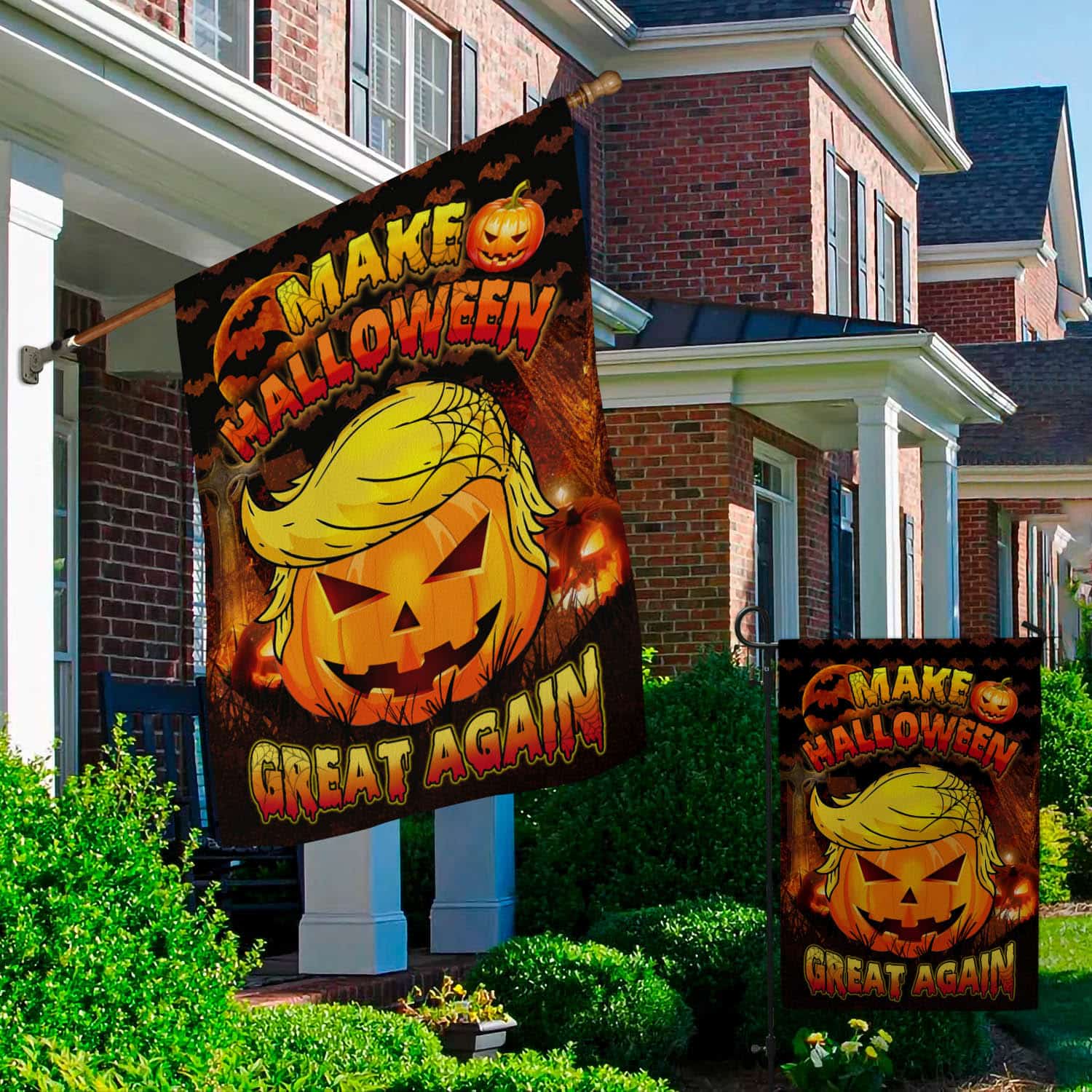 Funny Halloween Flag - Make Halloween Great Again Pumpkin Yard Decor-W170725-13-mk-3