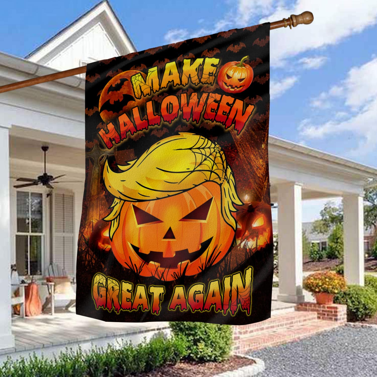 Funny Halloween Flag - Make Halloween Great Again Pumpkin Yard Decor-W170725-13-mk-4