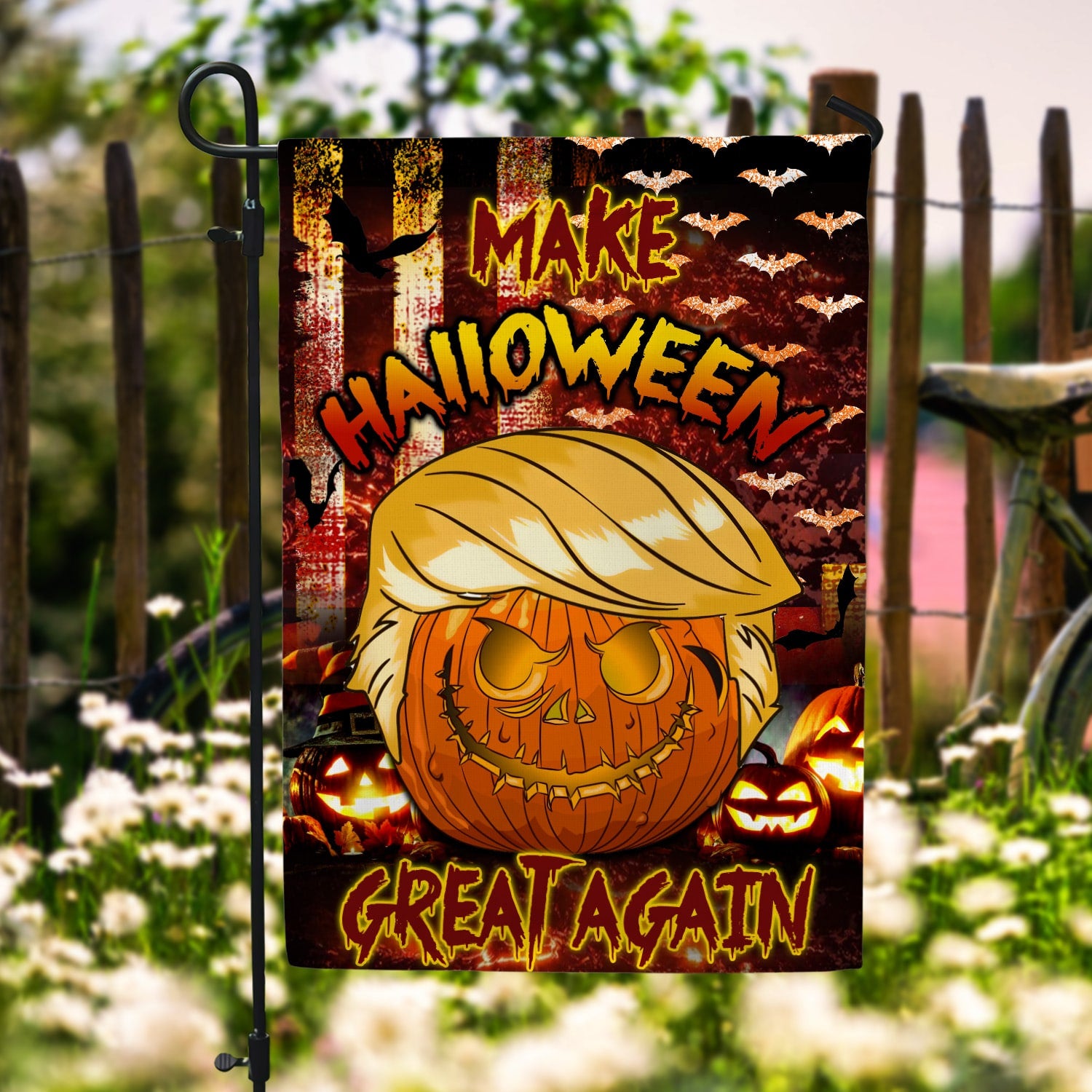Funny Halloween Garden Flag with Witches - 'Go Away Unless You Have Children' Yard Decoration-W170725-16-mk-5