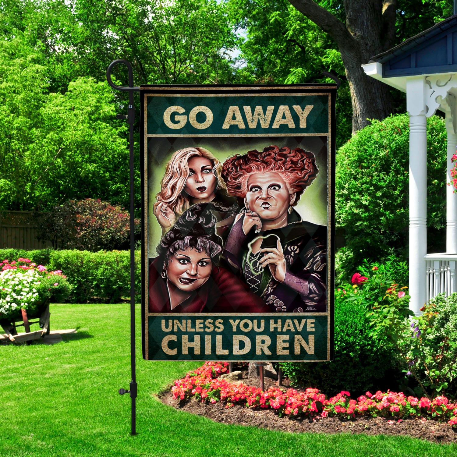 Funny Halloween Yard Flag with Witches and Bold Message - Perfect for Trick-or-Treaters-W170725-15-mk-4