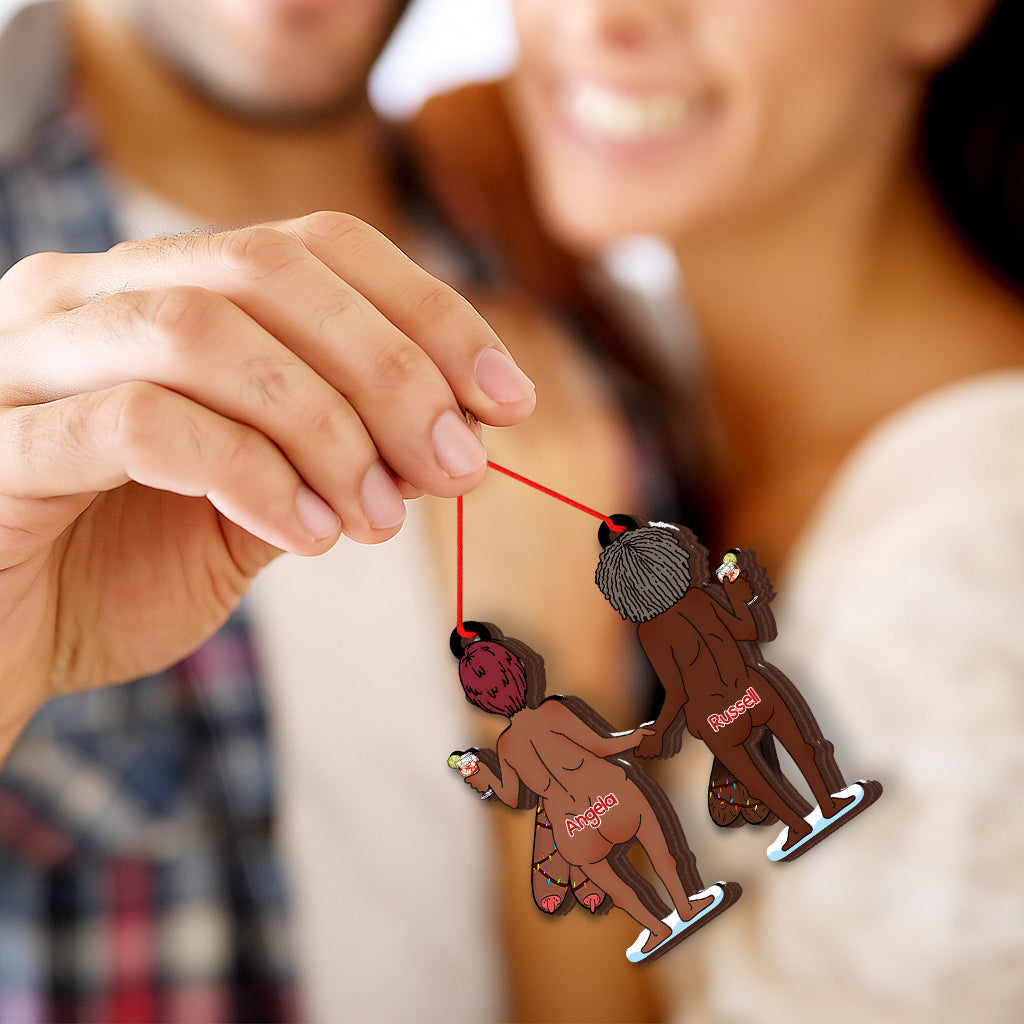 Funny Personalized Elderly Couple Shaking Christmas Ornament-P2511-0101-mk6