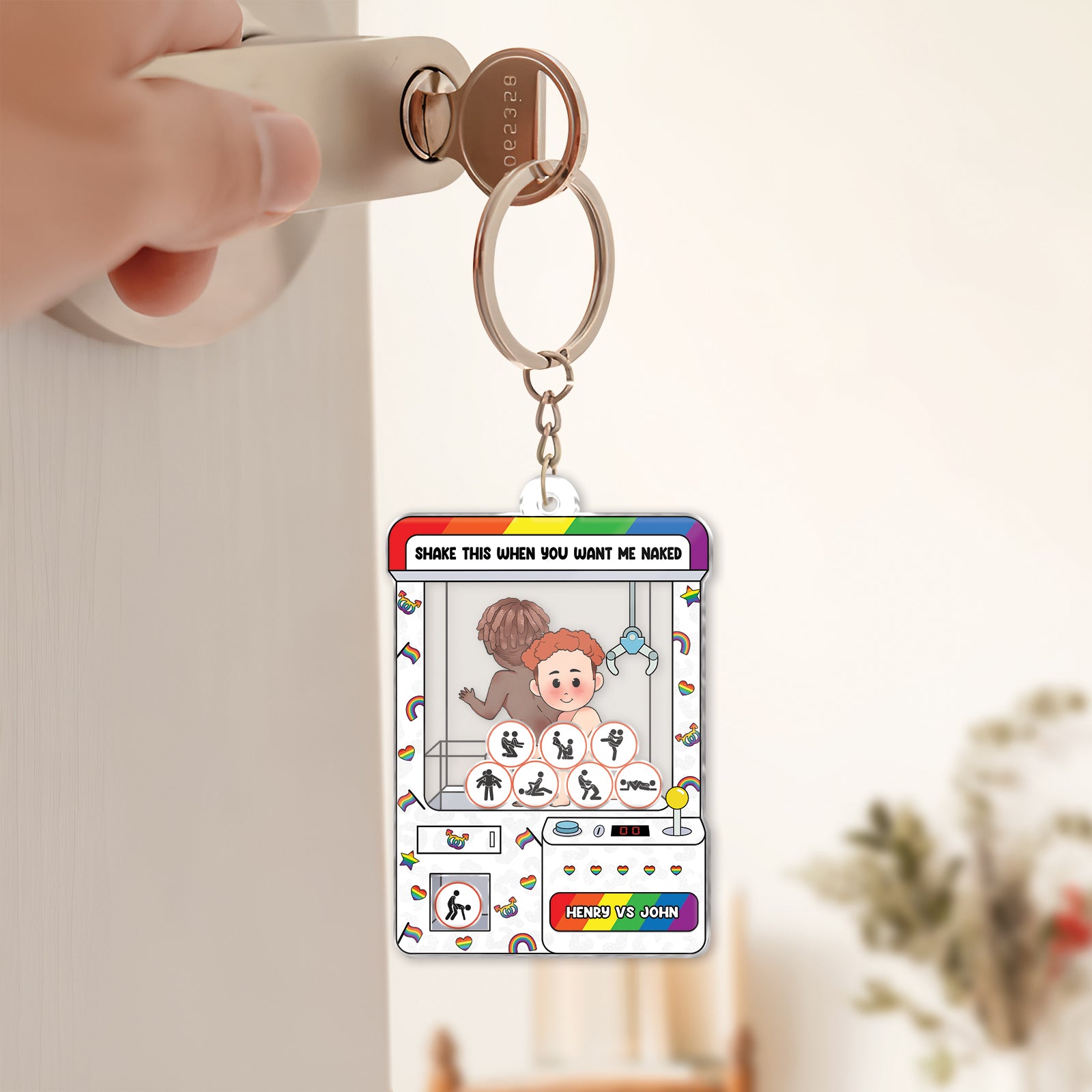 Funny Romantic Gift - “Shake When You Want Me” Personalized Keychain-Mk-3