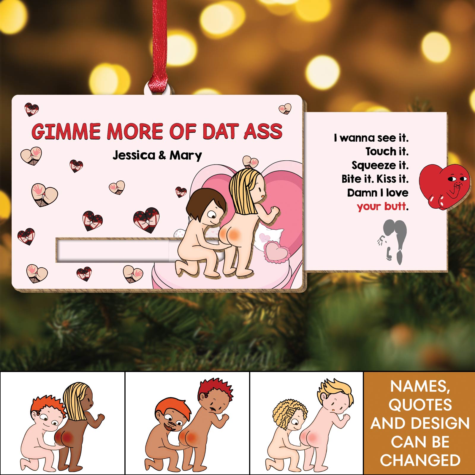 Funny Romantic Gift for Couples - Personalized Wooden Slider Card-Mk-6