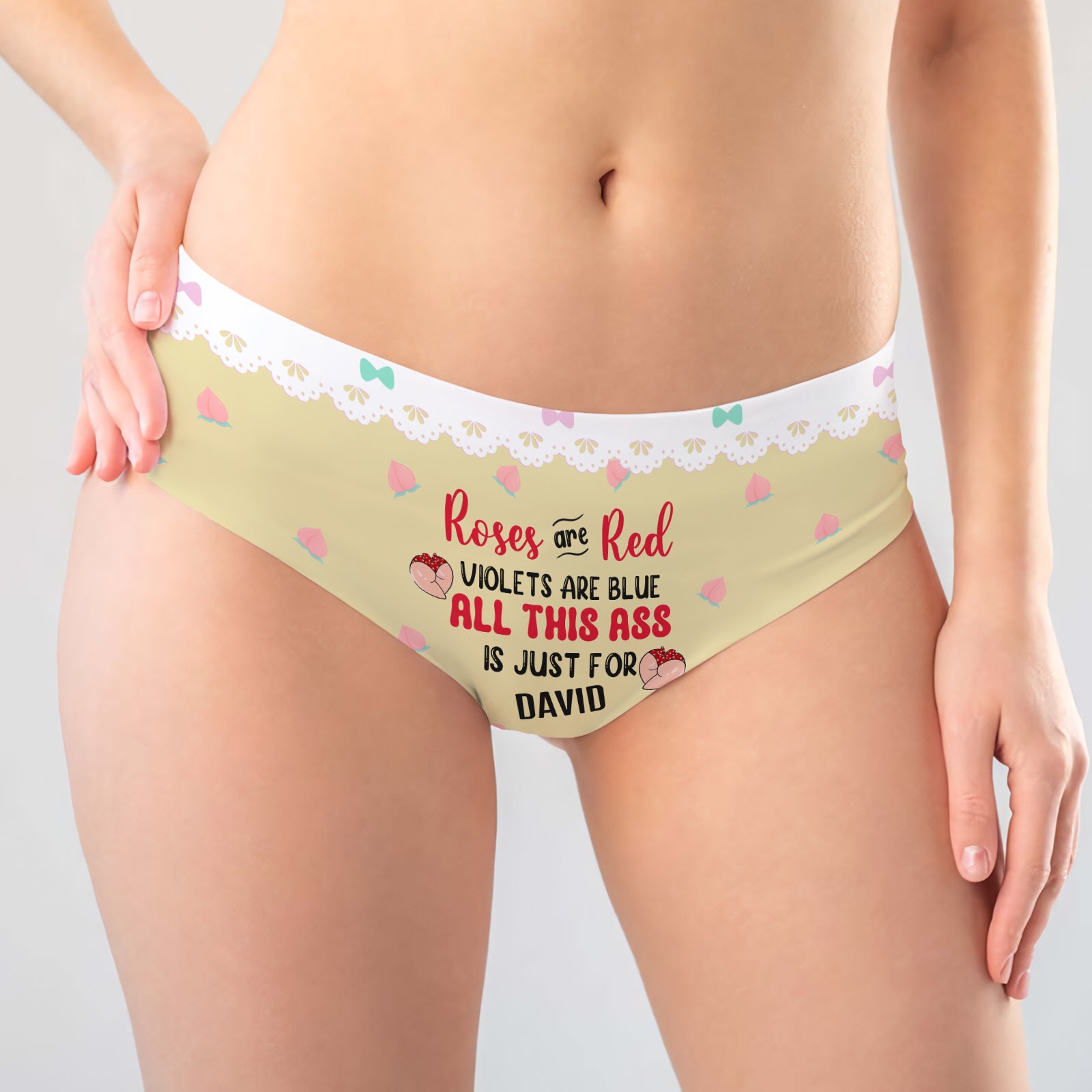 Funny Romantic Panties - Personalized Women’s Underwear-mk-7
