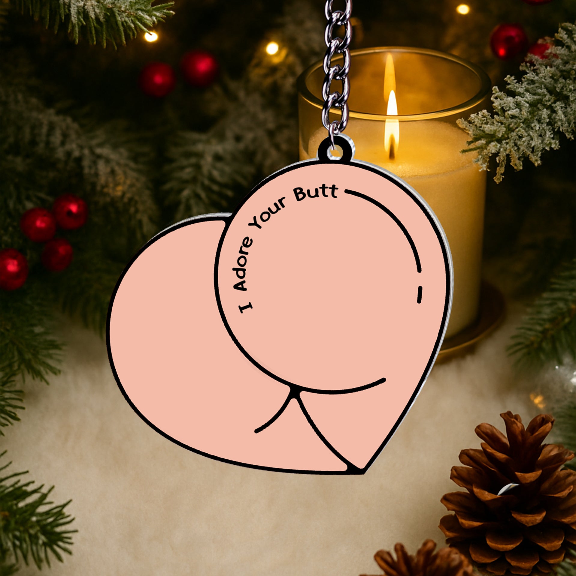 I Adore Your Butt - Personalized Sliding Reveal Acrylic Keychain For Couples-P2509-2512-mk2