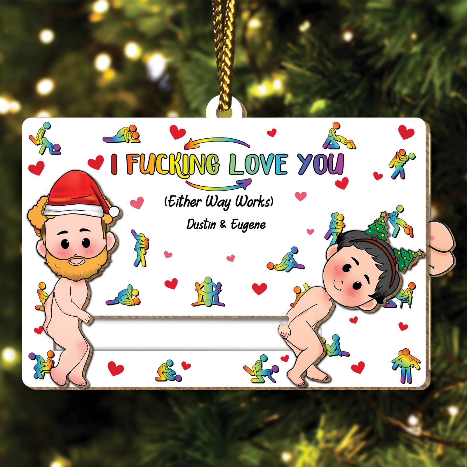 I F*cking Love You - Personalized Wooden Slider Card For Any Couple-Mk-1