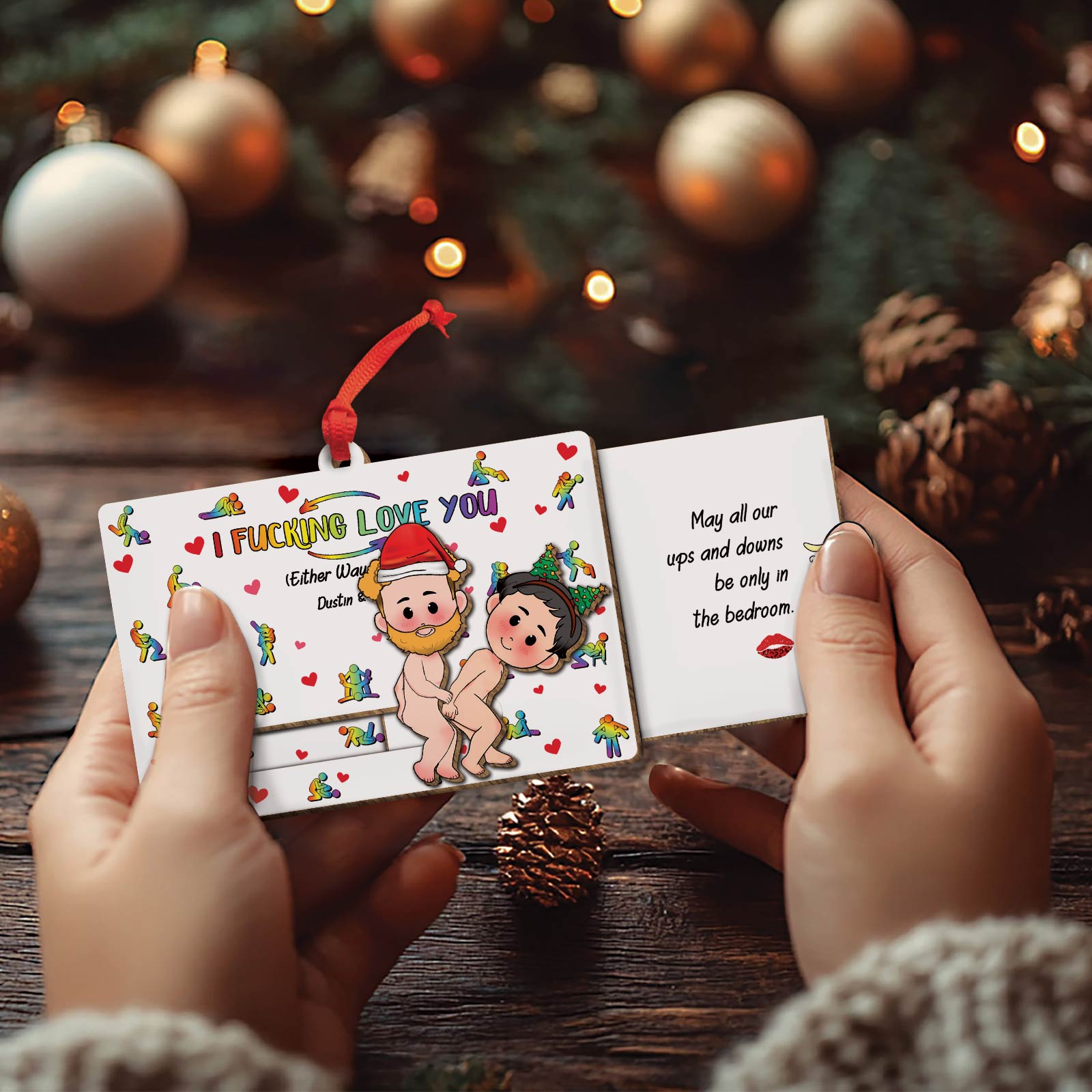 I F*cking Love You - Personalized Wooden Slider Card For Any Couple-Mk-3