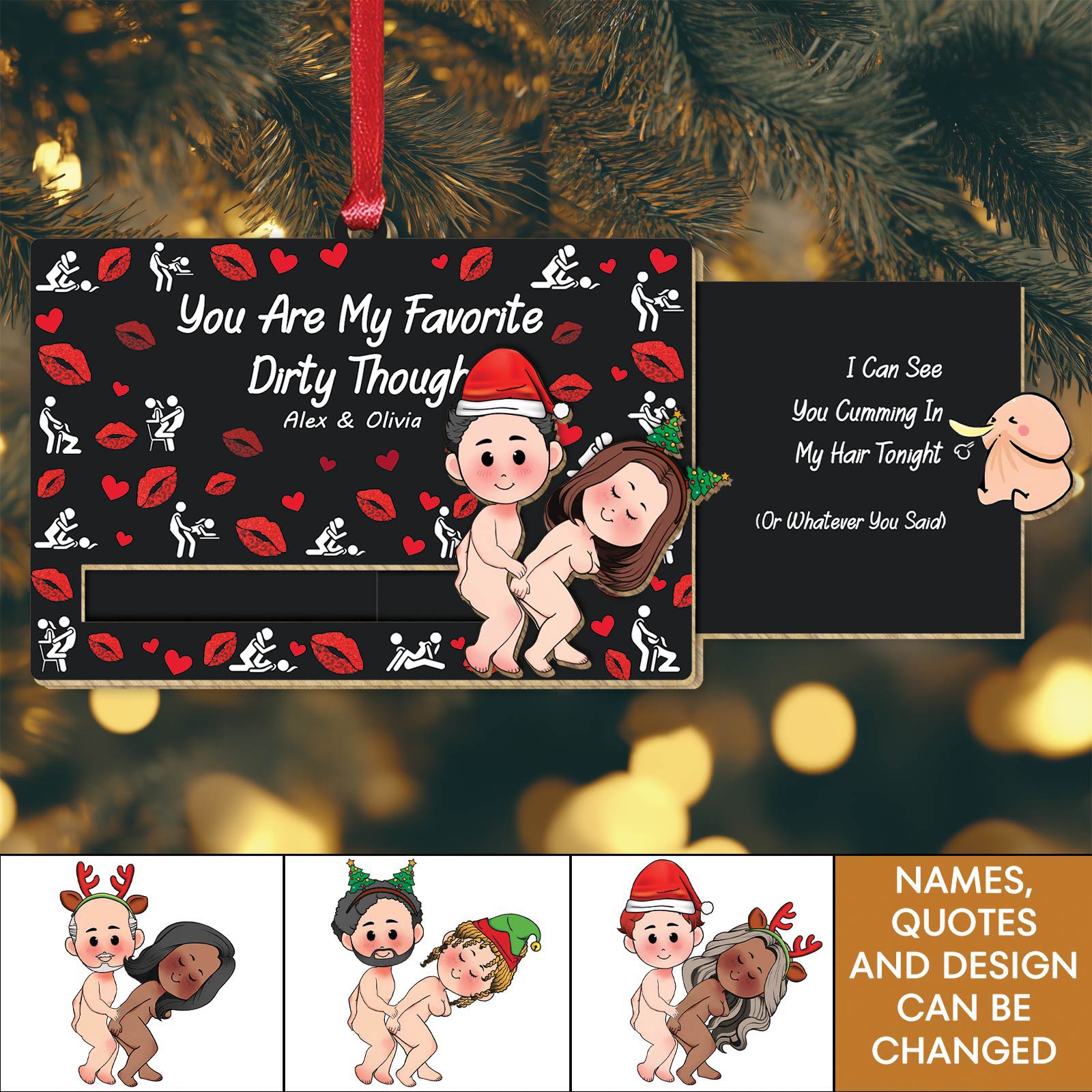 I Fucking Love You - Personalized Wooden Slider Ornament For Couples-Mk-7