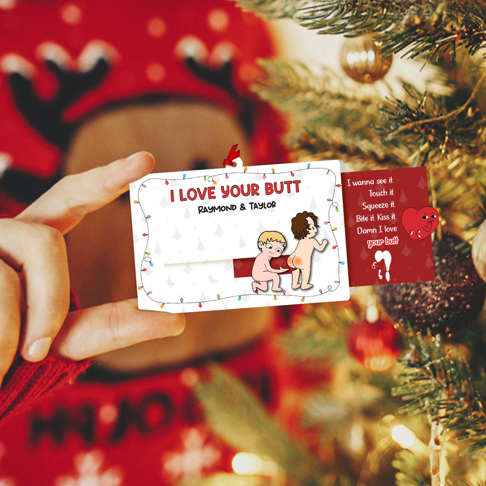 I Love Your Butt - Personalized Wooden Slider Card For Couples-P2509-1108-mk4
