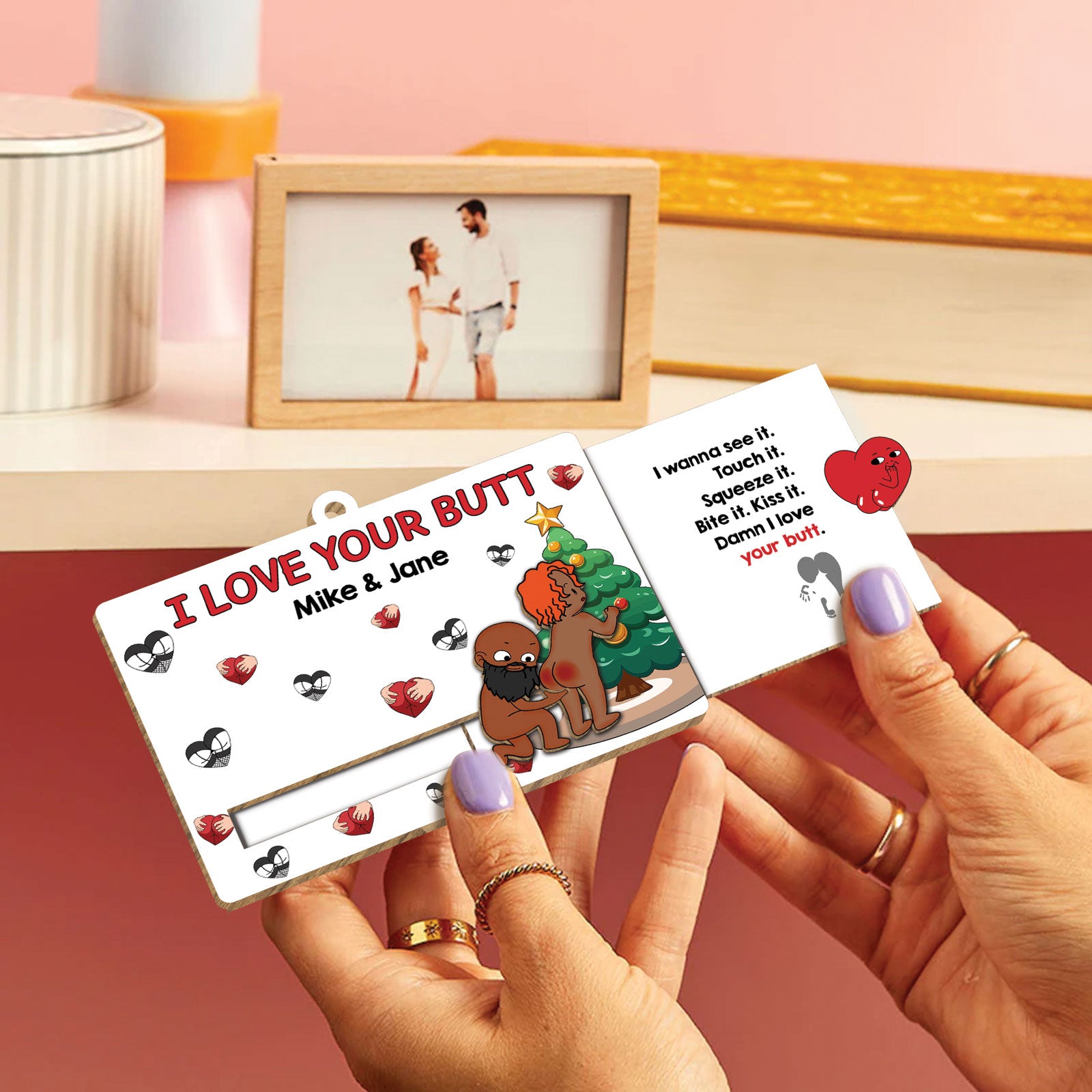 Just Remind You That I Love You – Personalized Wooden Slider Card for Couples-mk4