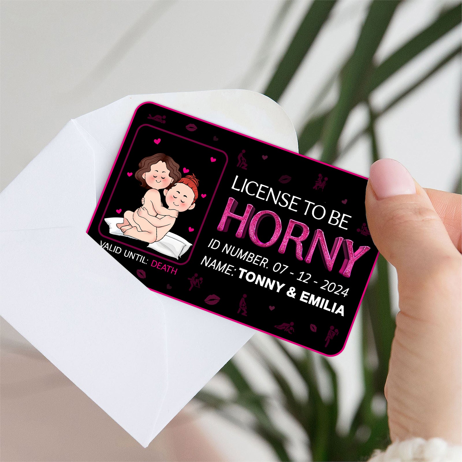 License To Be Horny - Personalized Wallet Card For Couples-Mk-4