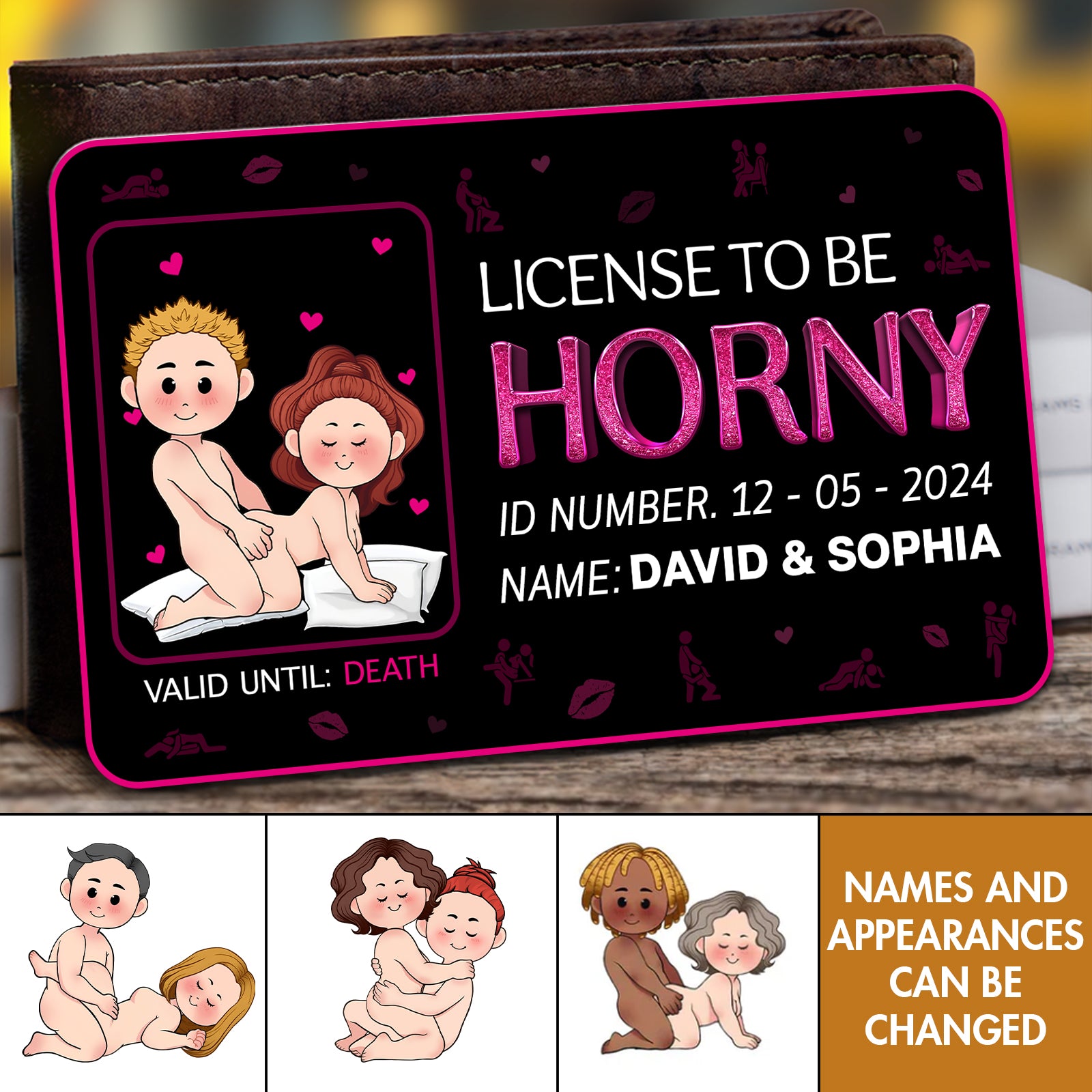 License To Be Horny - Personalized Wallet Card For Couples-Mk-5