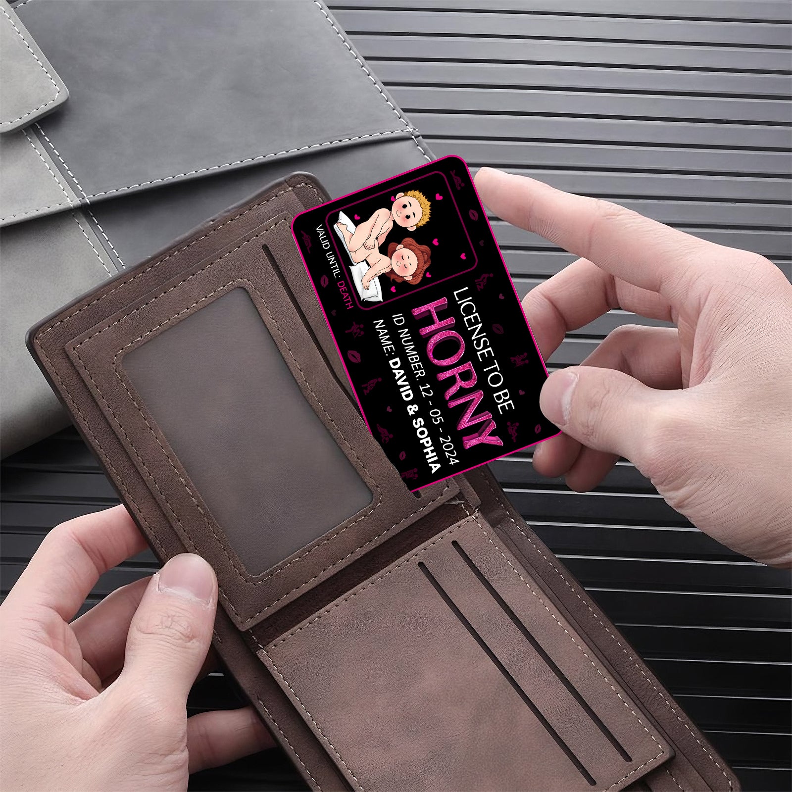 License To Be Horny - Personalized Wallet Card For Couples-Mk-6