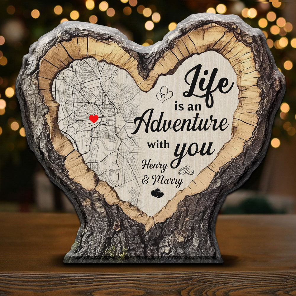 Life Is An Adventure With You - Personalized Acrylic Plaque For Couples-P2509-1208-mockup2