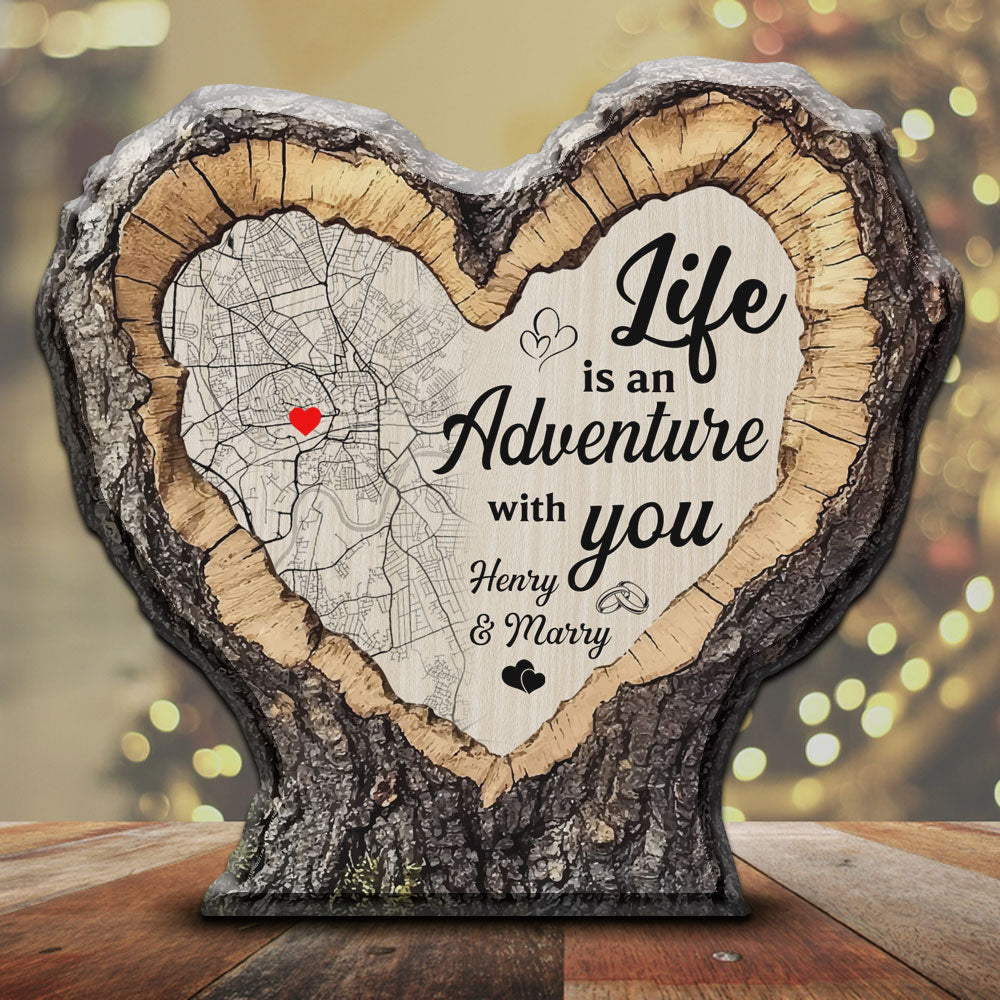 Life Is An Adventure With You - Personalized Acrylic Plaque For Couples-P2509-1208-mockup3