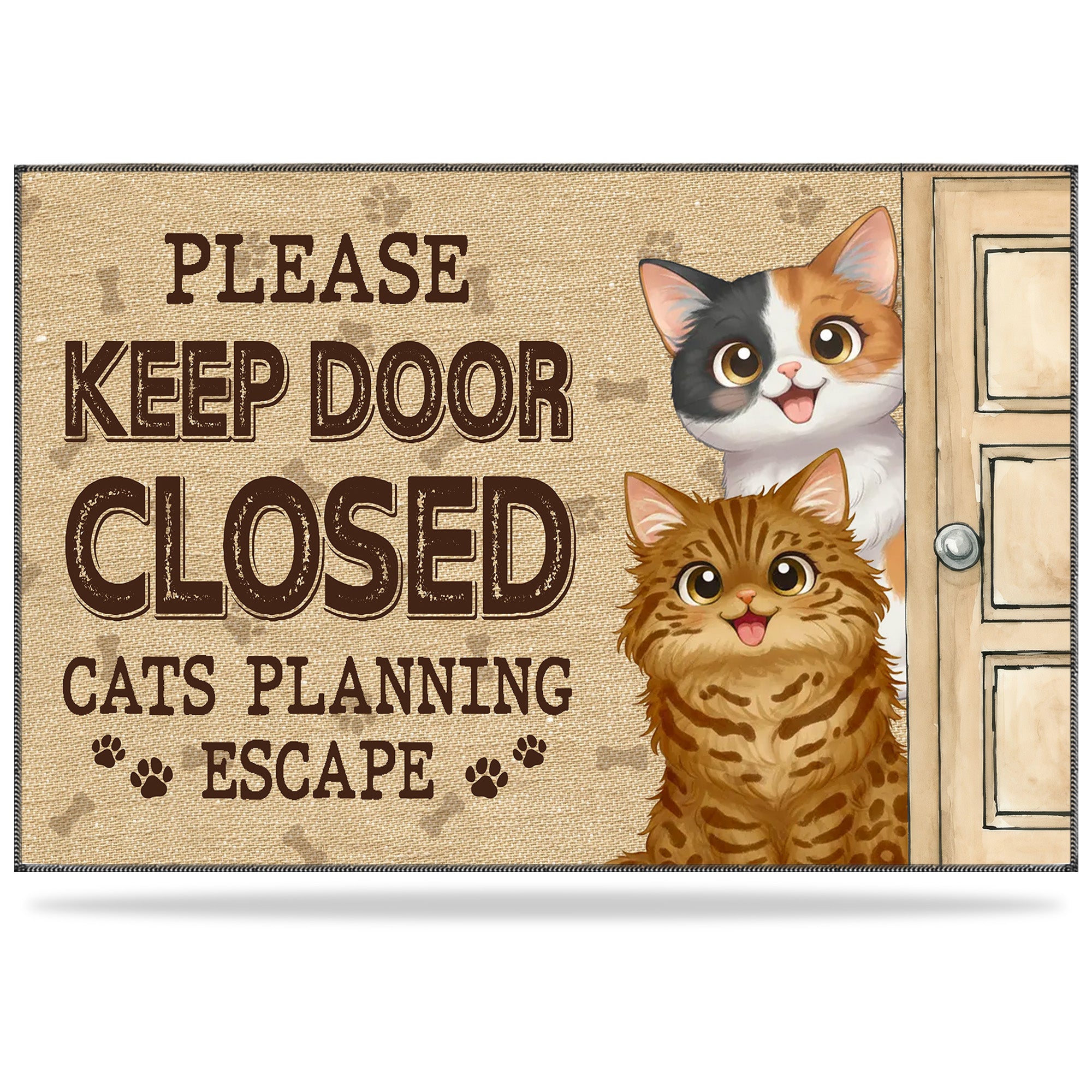 Personalized Cat Doormat – Custom 3D Cat Breed Welcome Mat – Gift for Cat Lovers