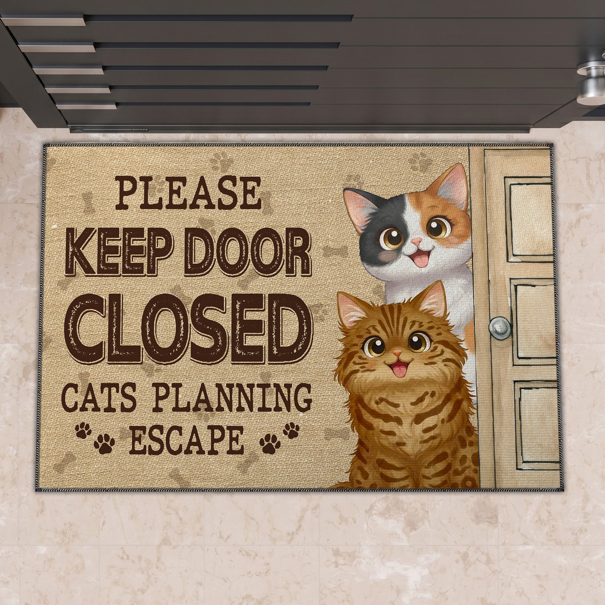 Personalized Cat Doormat – Custom 3D Cat Breed Welcome Mat – Gift for Cat Lovers