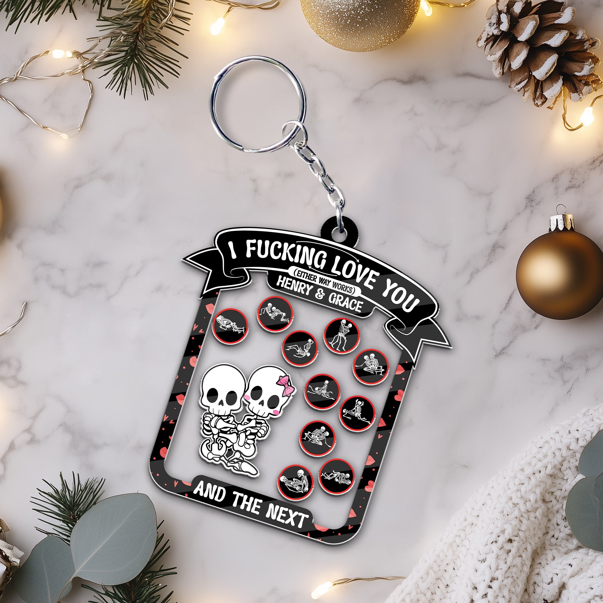 In This Life And The Next - Personalized Shaking Keychain For Couples - "I Fucking Love You" Gift