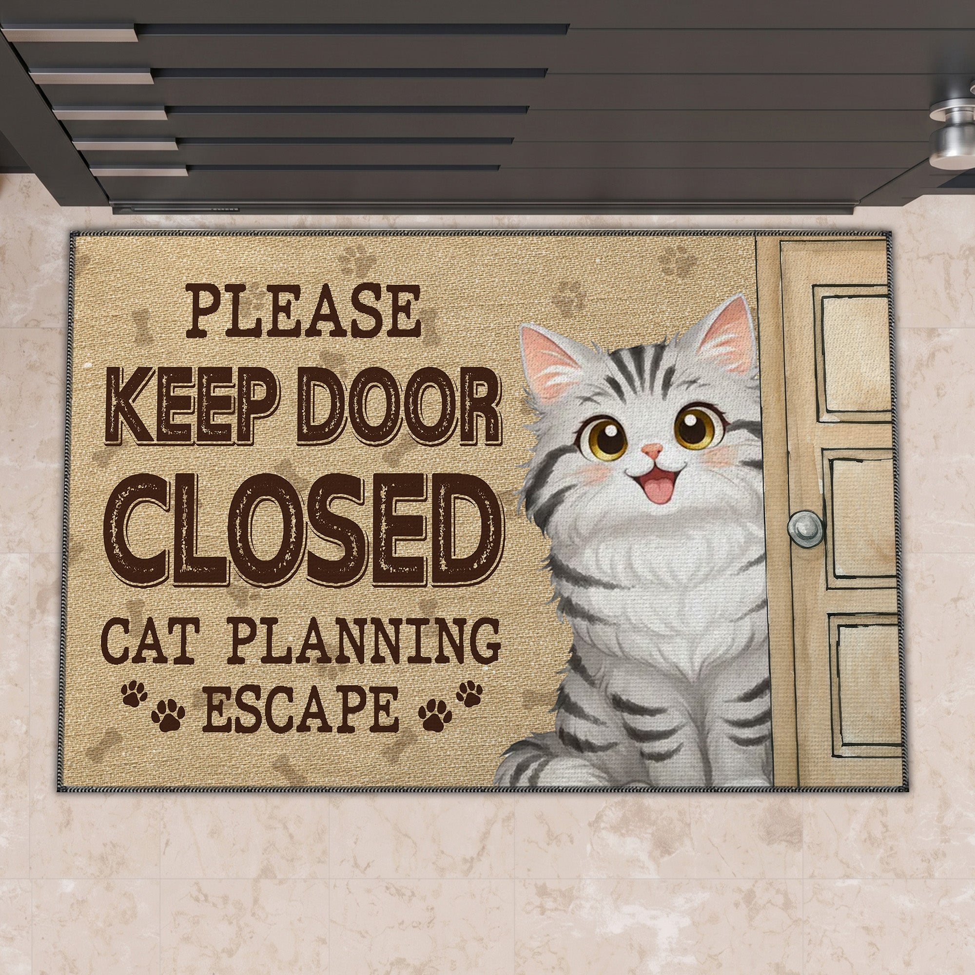 Personalized Cat Doormat – Custom 3D Cat Breed Welcome Mat – Gift for Cat Lovers