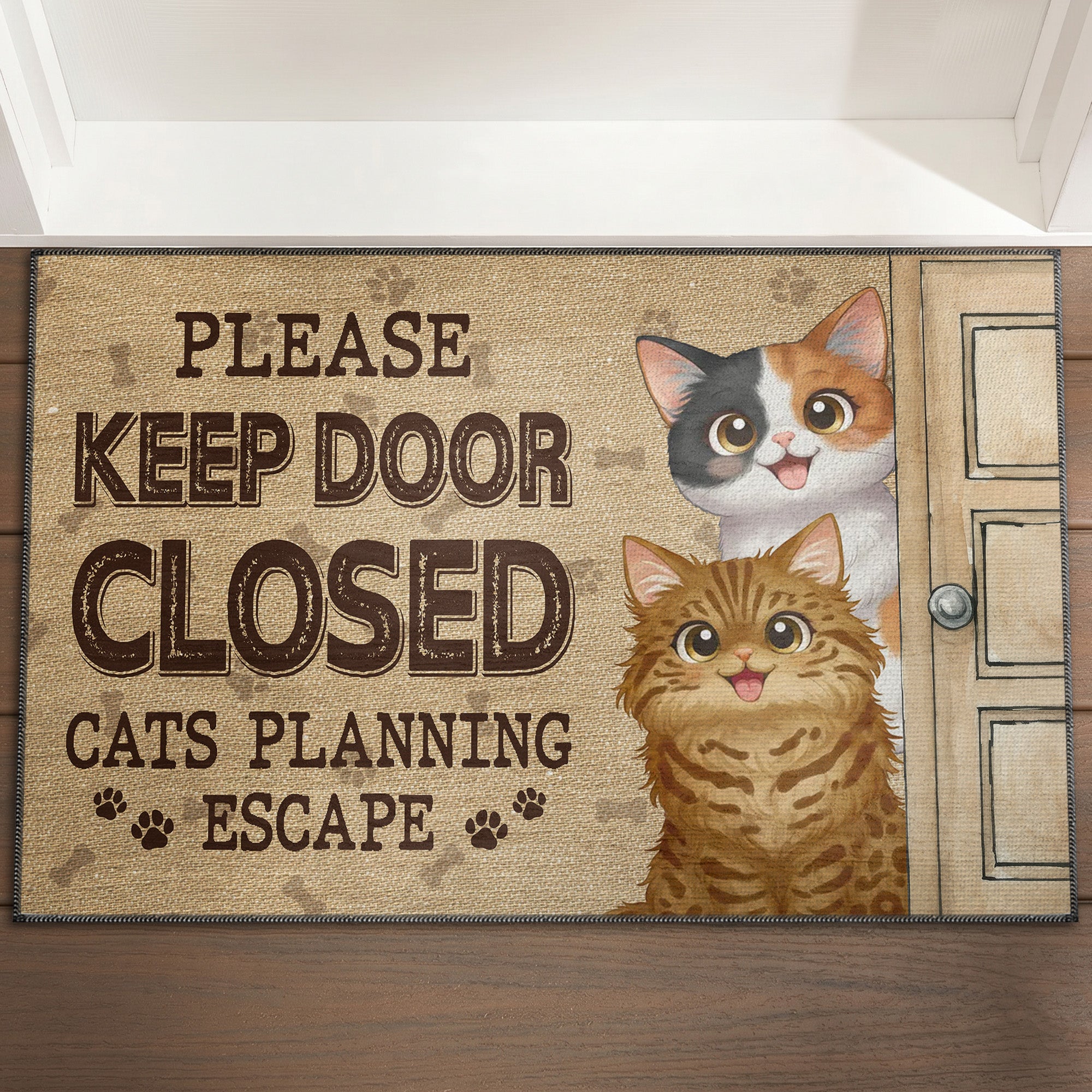 Personalized Cat Doormat – Custom 3D Cat Breed Welcome Mat – Gift for Cat Lovers