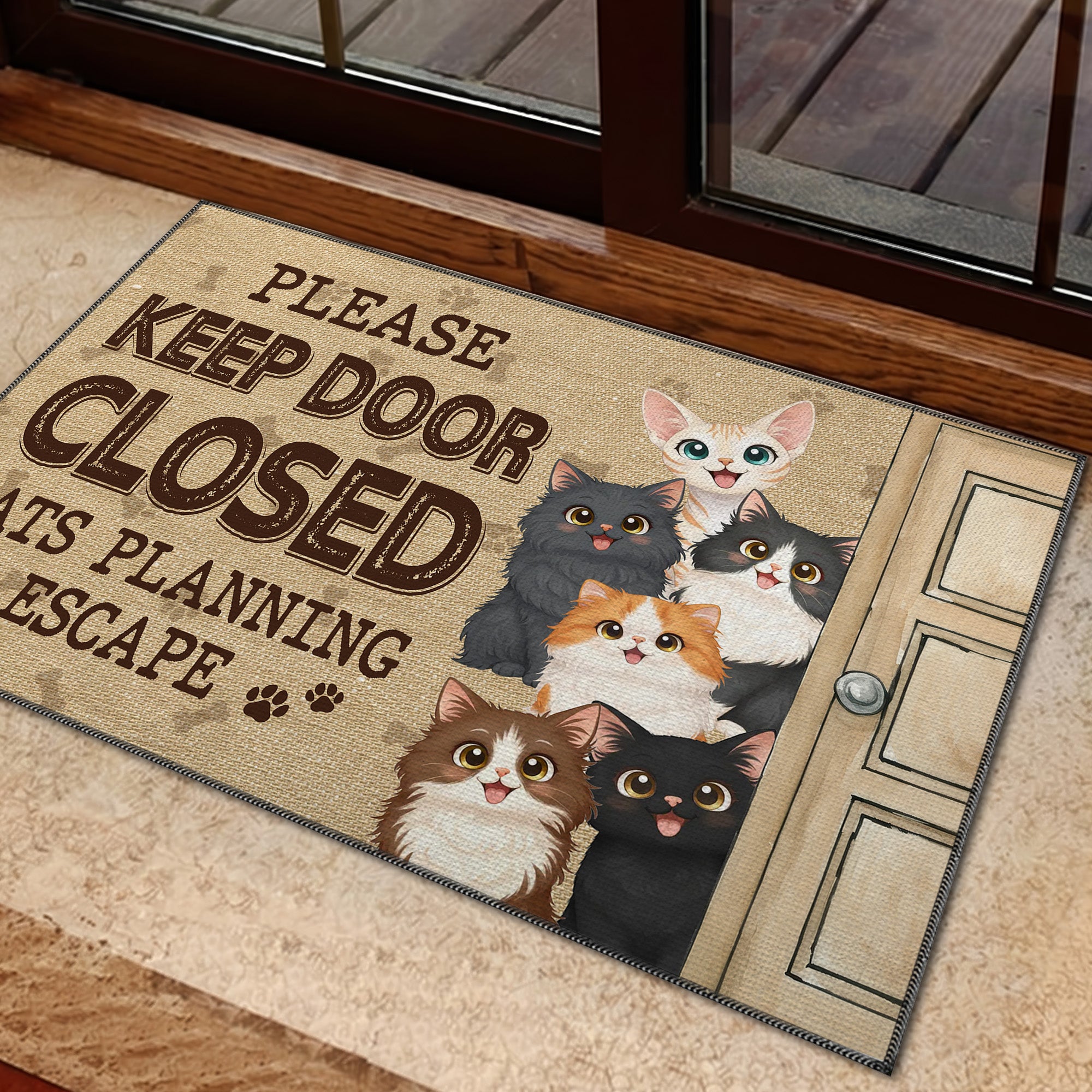 Personalized Cat Doormat – Custom 3D Cat Breed Welcome Mat – Gift for Cat Lovers