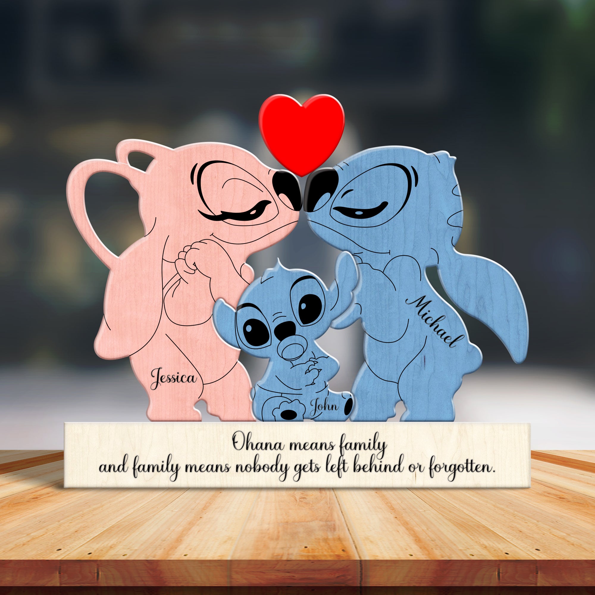 Stitch Family Puzzle - Personalized Gift for Couples, Parents & Kids