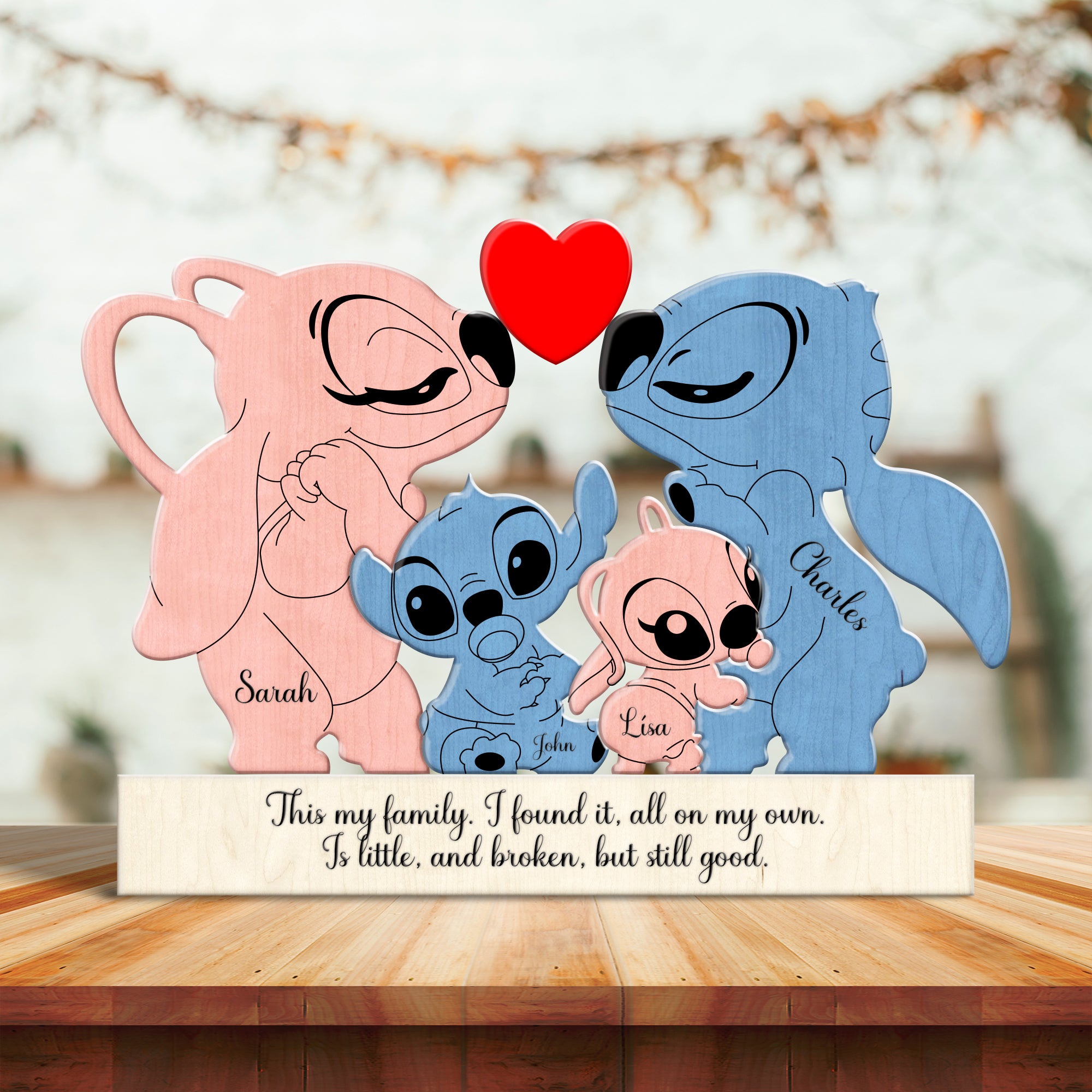 Stitch Family Puzzle - Personalized Gift for Couples, Parents & Kids