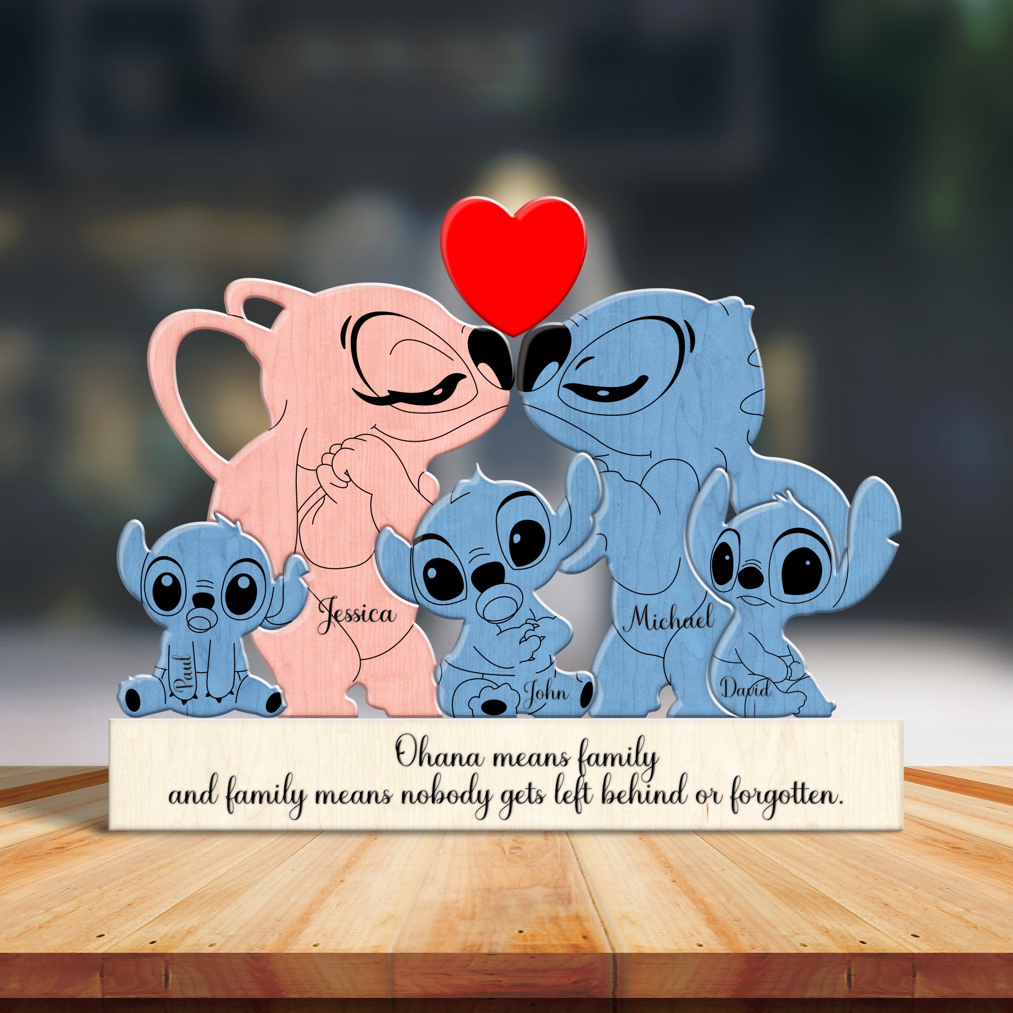 Stitch Family Puzzle - Personalized Gift for Couples, Parents & Kids