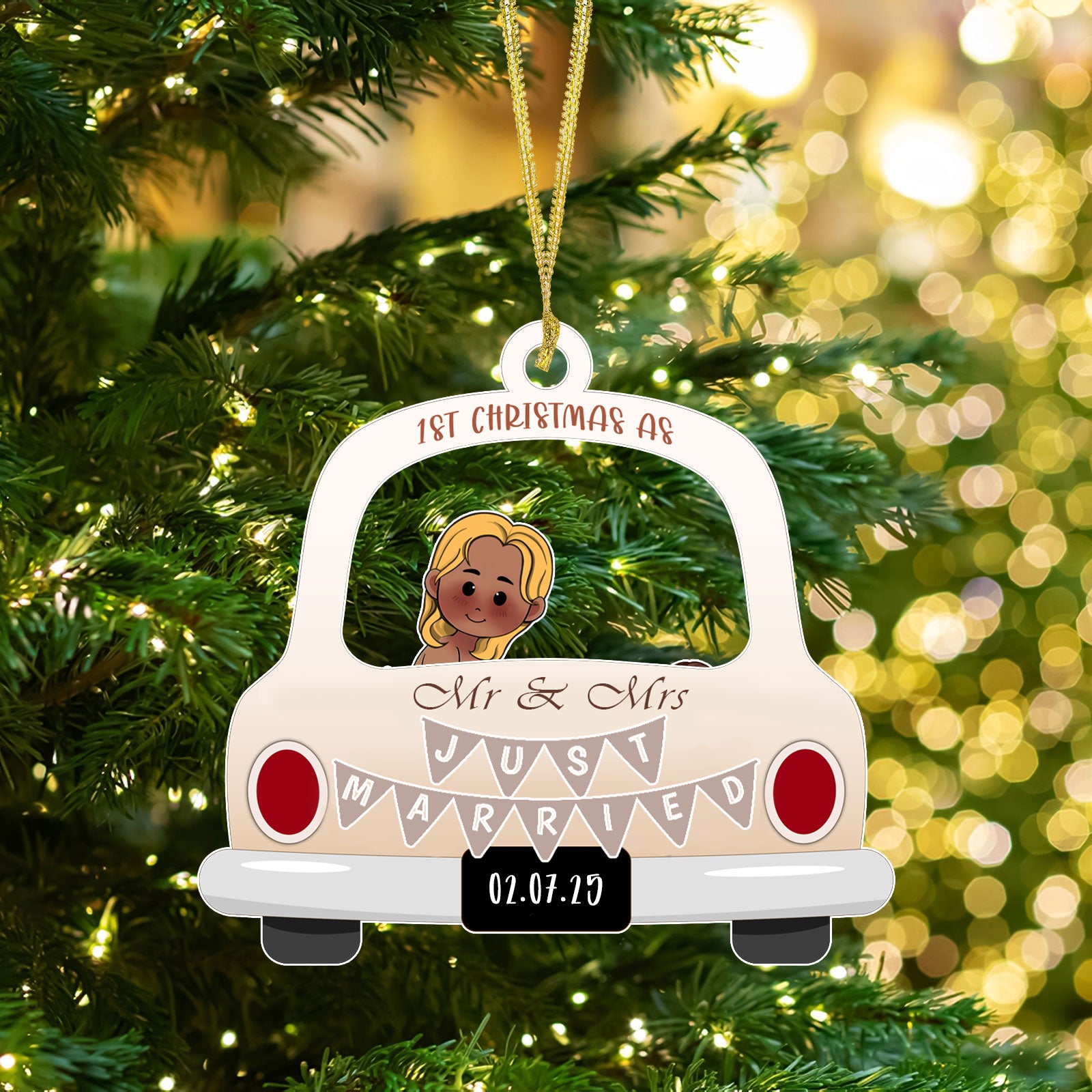 Our First Christmas - Personalized Shaking Keychain For Couples-P2509-0802-mk2