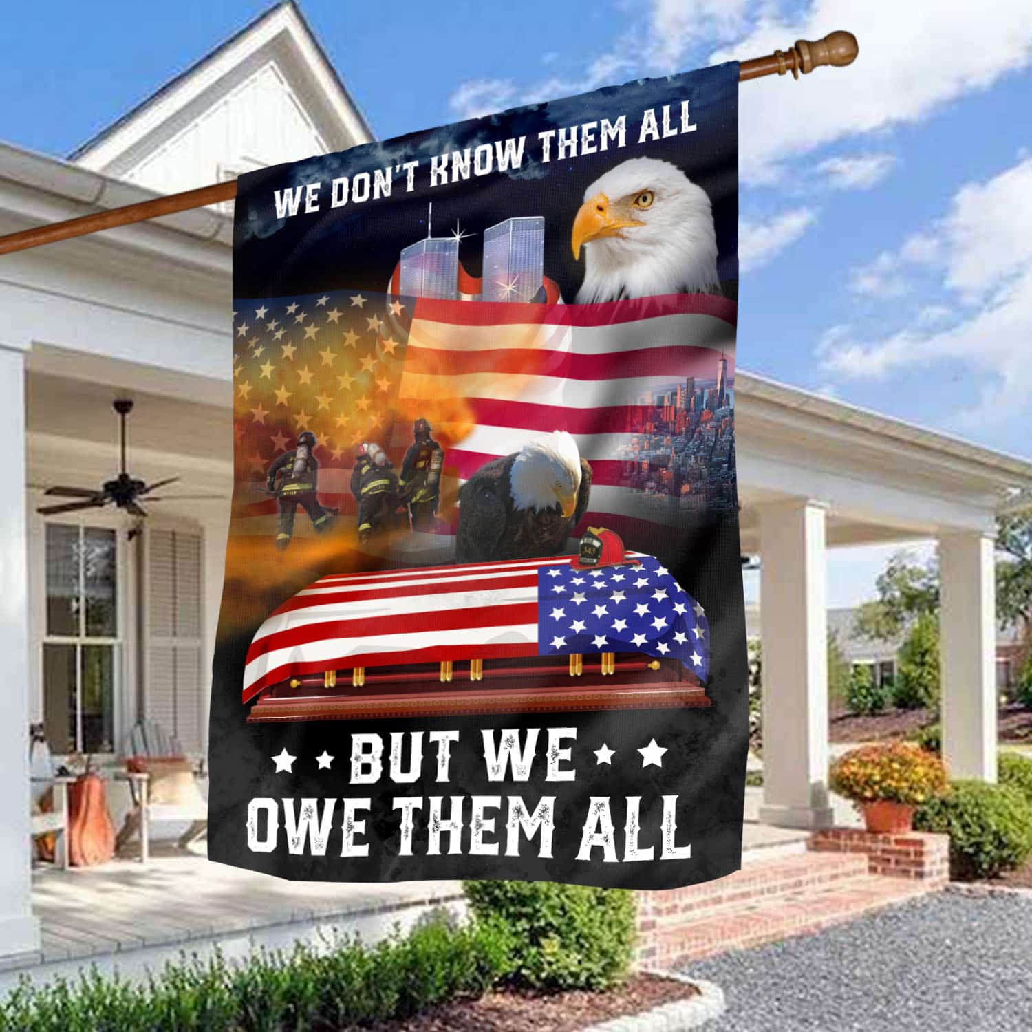 Patriot Day 9/11 Flag - We Owe Them All Firefighter & Hero Remembrance Banner-140725-9-mk-4