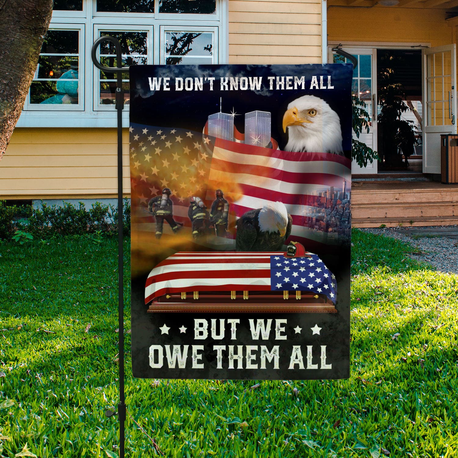 Patriot Day 9/11 Flag - We Owe Them All Firefighter & Hero Remembrance Banner-140725-9-mk-5