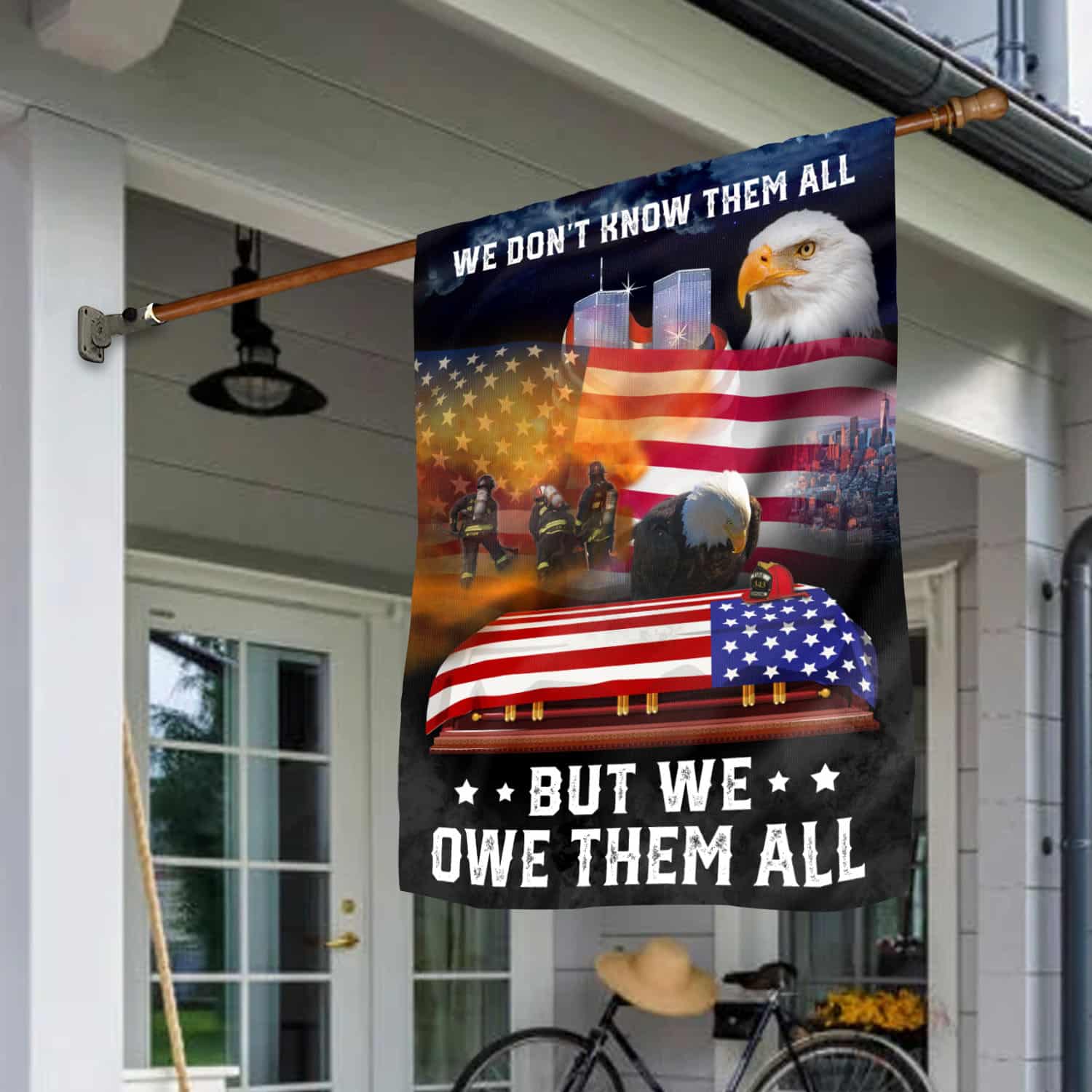 Patriot Day 9/11 Flag - We Owe Them All Firefighter & Hero Remembrance Banner-140725-9-mk-6
