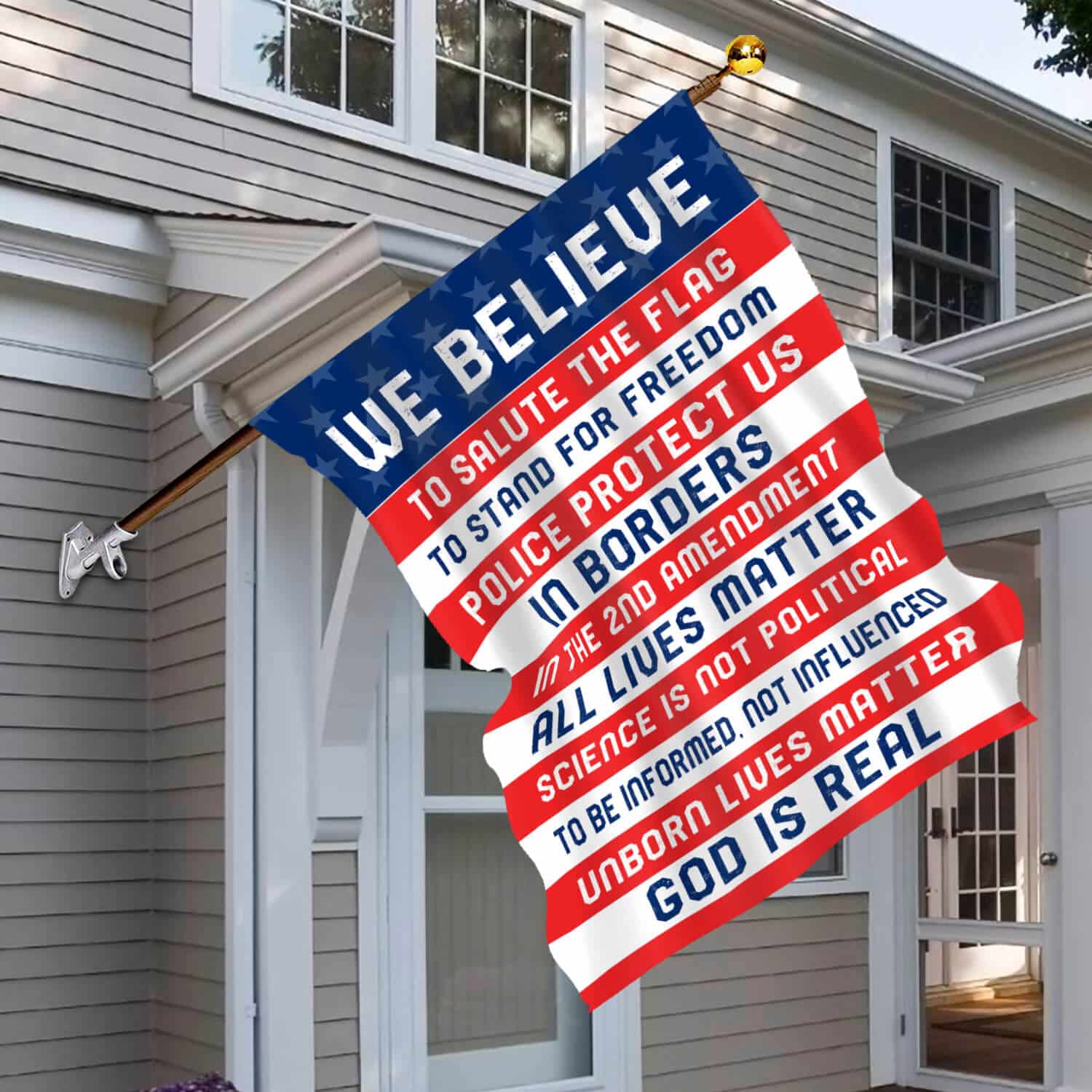 Patriotic American Flag Sign - Freedom, Police, 2nd Amendment, and Pro-Life Values-mk-3