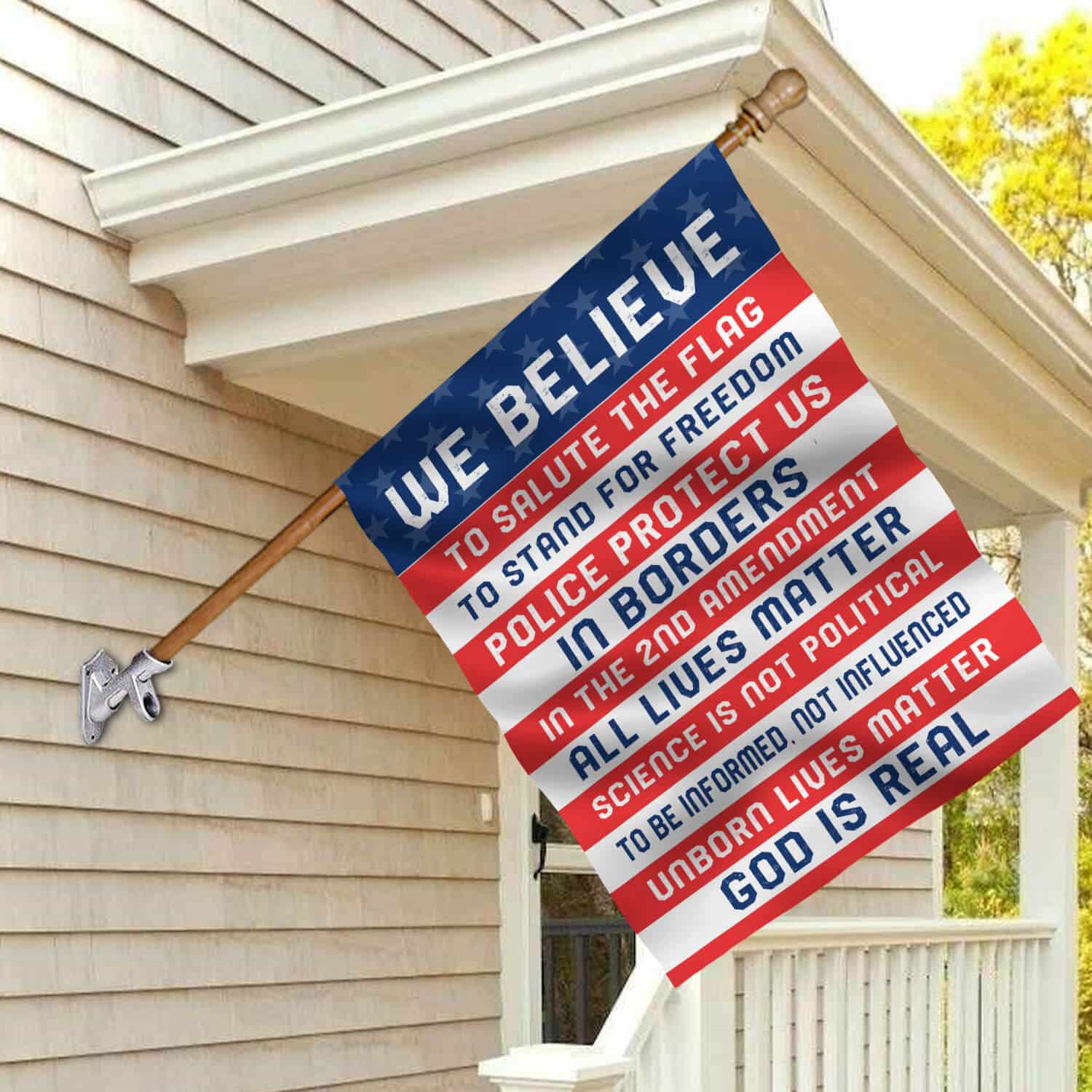 Patriotic American Flag Sign - Freedom, Police, 2nd Amendment, and Pro-Life Values-mk-4