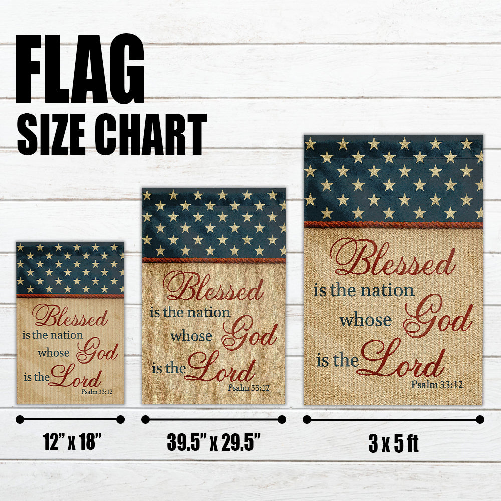 Patriotic Christian Flag – Blessed Is the Nation Whose God Is the Lord – Psalm 33:12-W080725-5-mk4