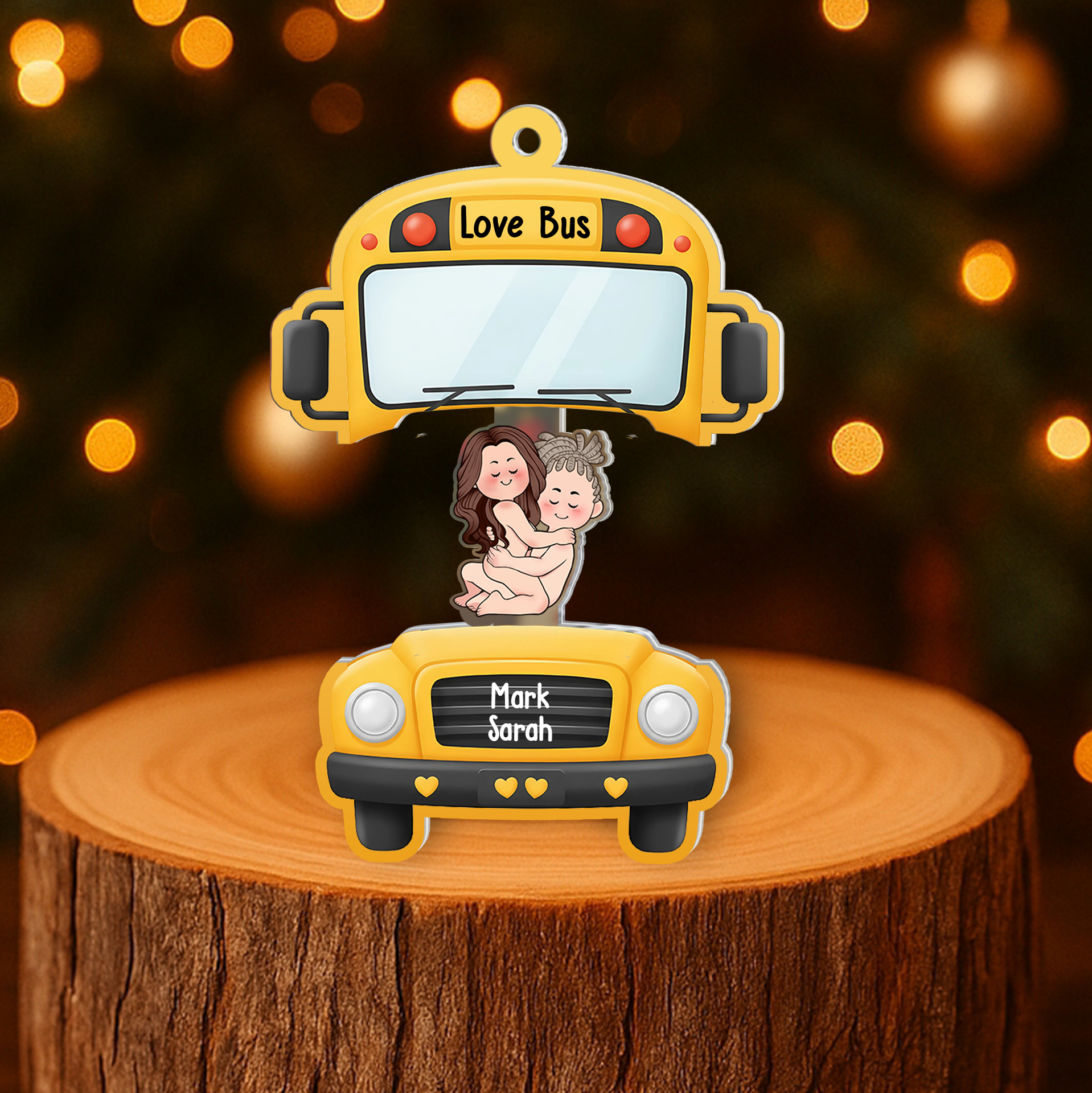 Personalized Bus Sliding Reveal Keychain - Funny Couple Gift, Custom Love Keychain for Lovers-P2510-0711-mk1