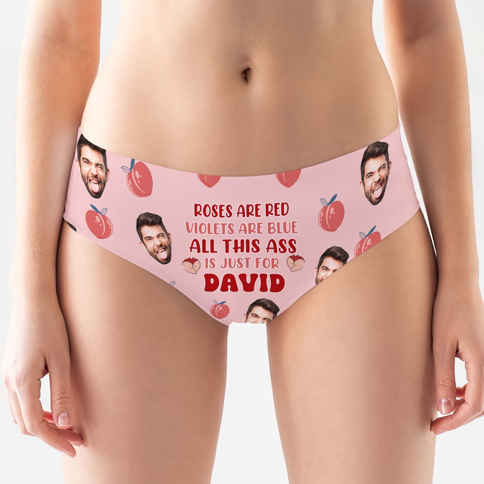 Personalized Face Underwear - Funny Custom Photo Panties with Name for Couples-mk-1