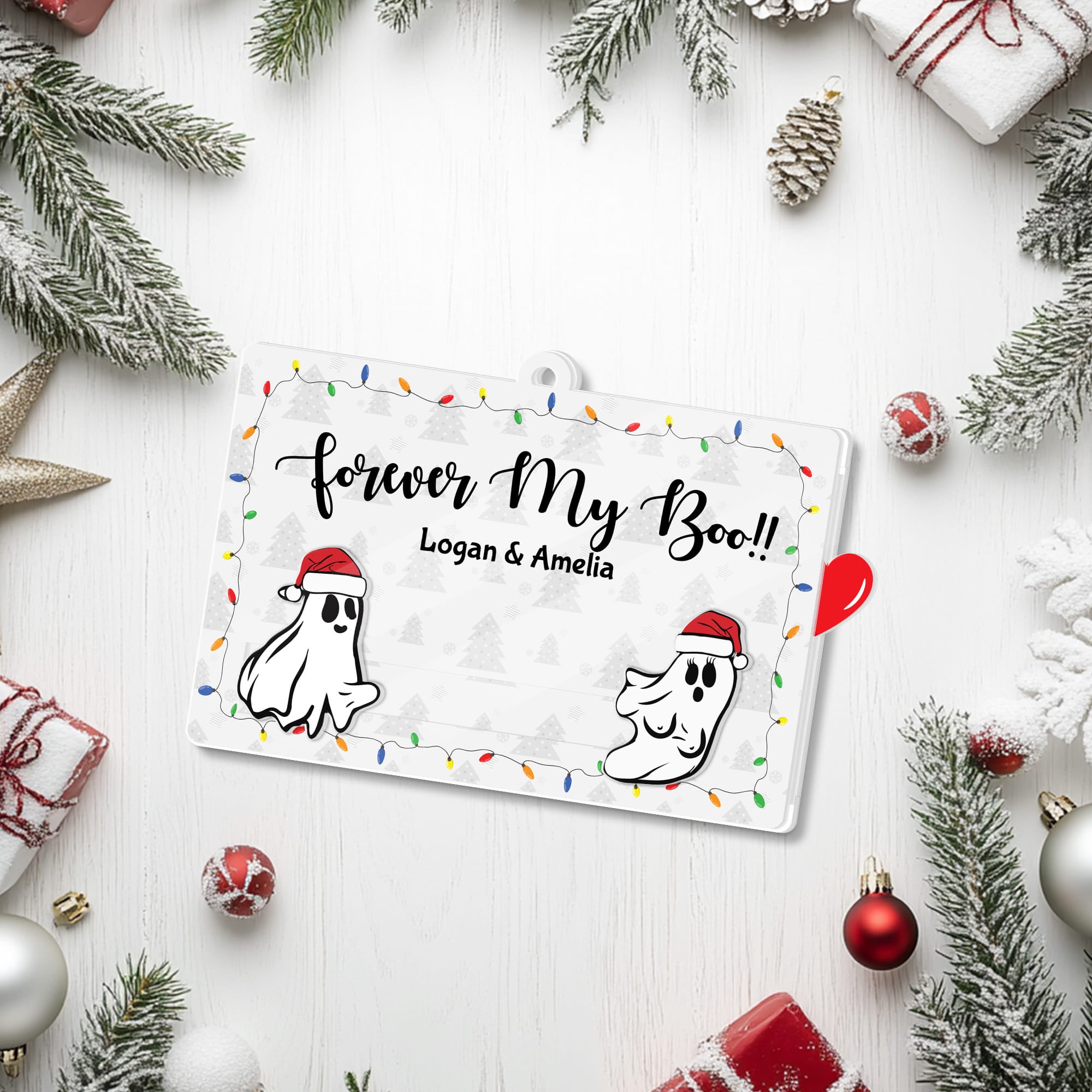 Personalized Funny Christmas Card for Couples - Custom Forever My Boo Slider Card, Cute & Naughty Holiday Gift for Him or Her-P2509-1211-mk4