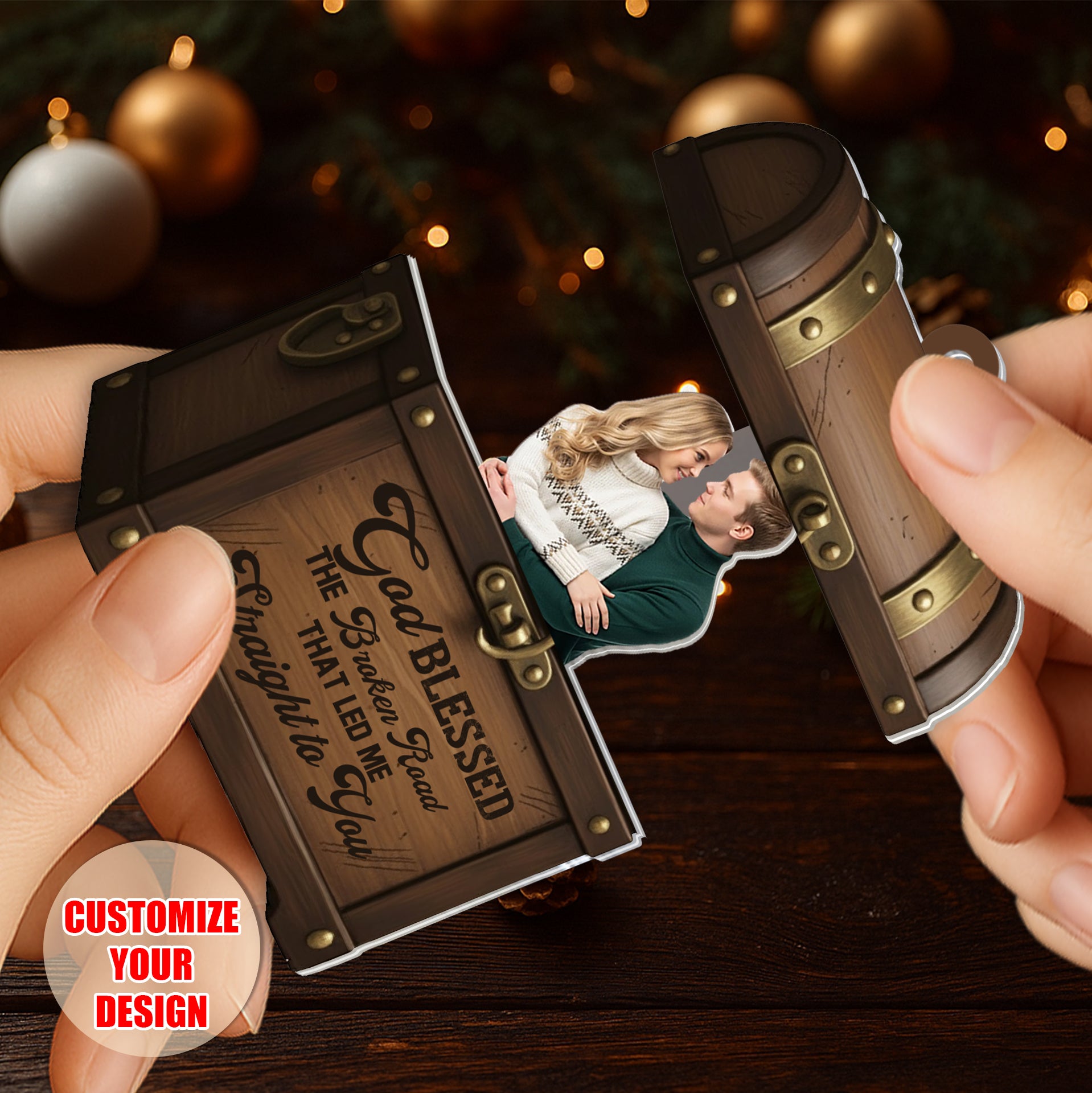 Personalized Photo Sliding Reveal Acrylic Keychain - Romantic Gift For Couples-mk6