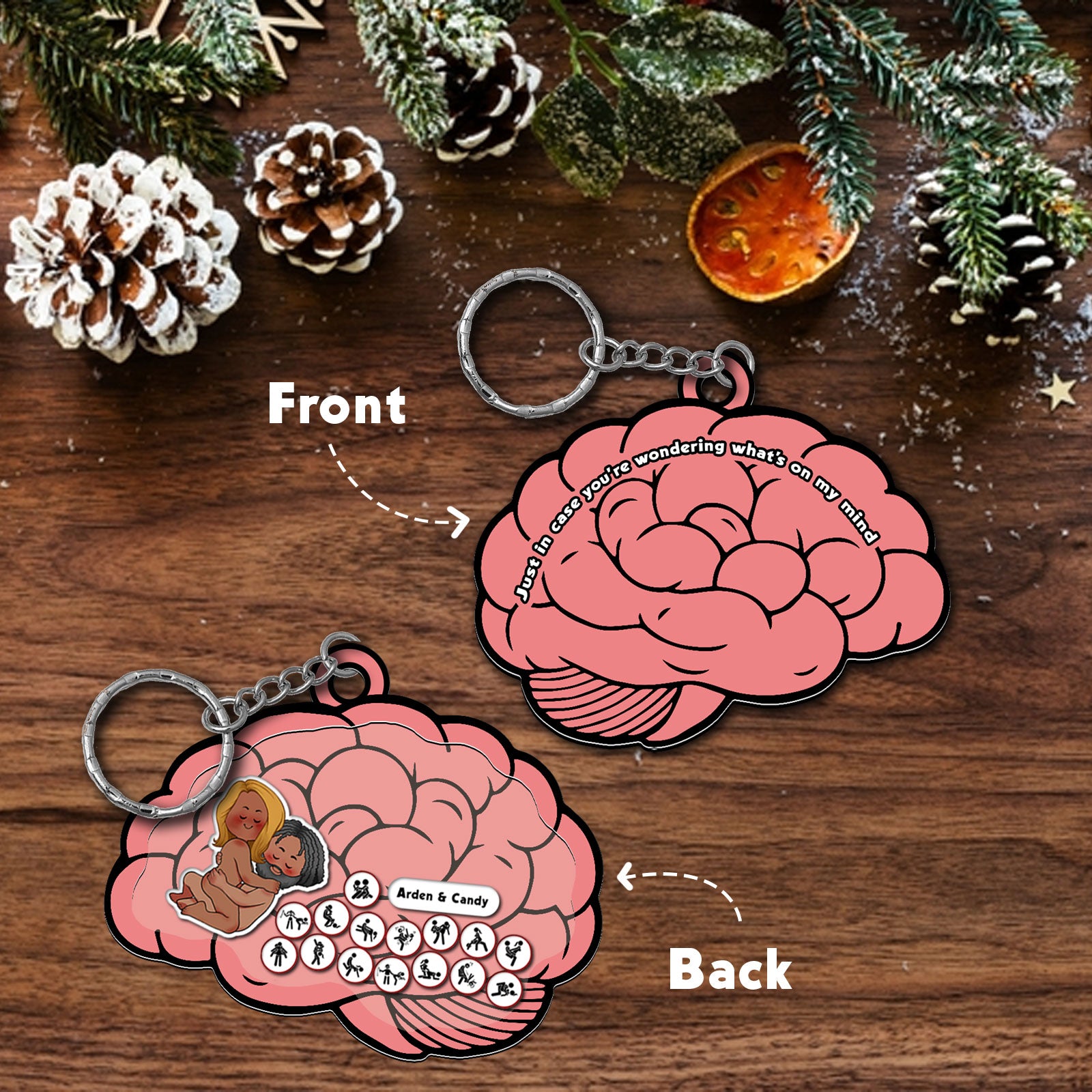 Personalized Shaking Keychain For Brain Lovers - Unique Brain Shaped Gift-P2509-1003-mk2