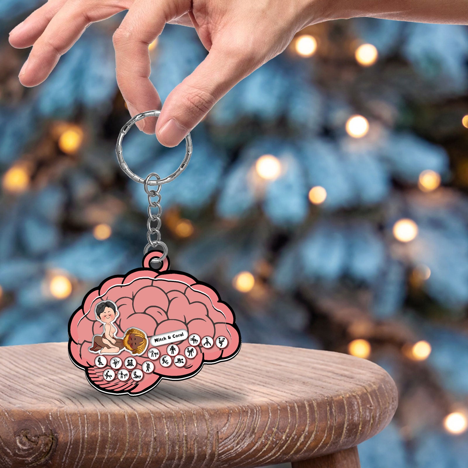 Personalized Shaking Keychain For Brain Lovers - Unique Brain Shaped Gift-P2509-1003-mk3