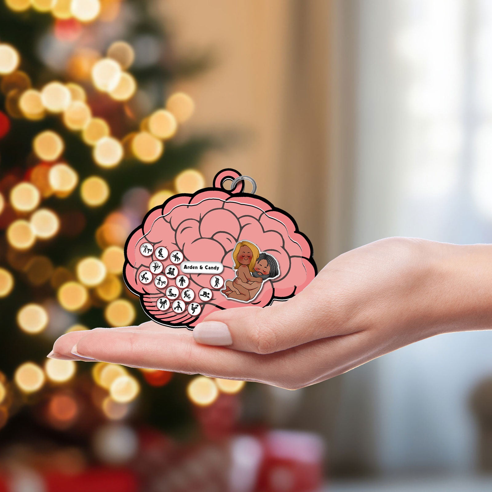 Personalized Shaking Keychain For Brain Lovers - Unique Brain Shaped Gift-P2509-1003-mk4